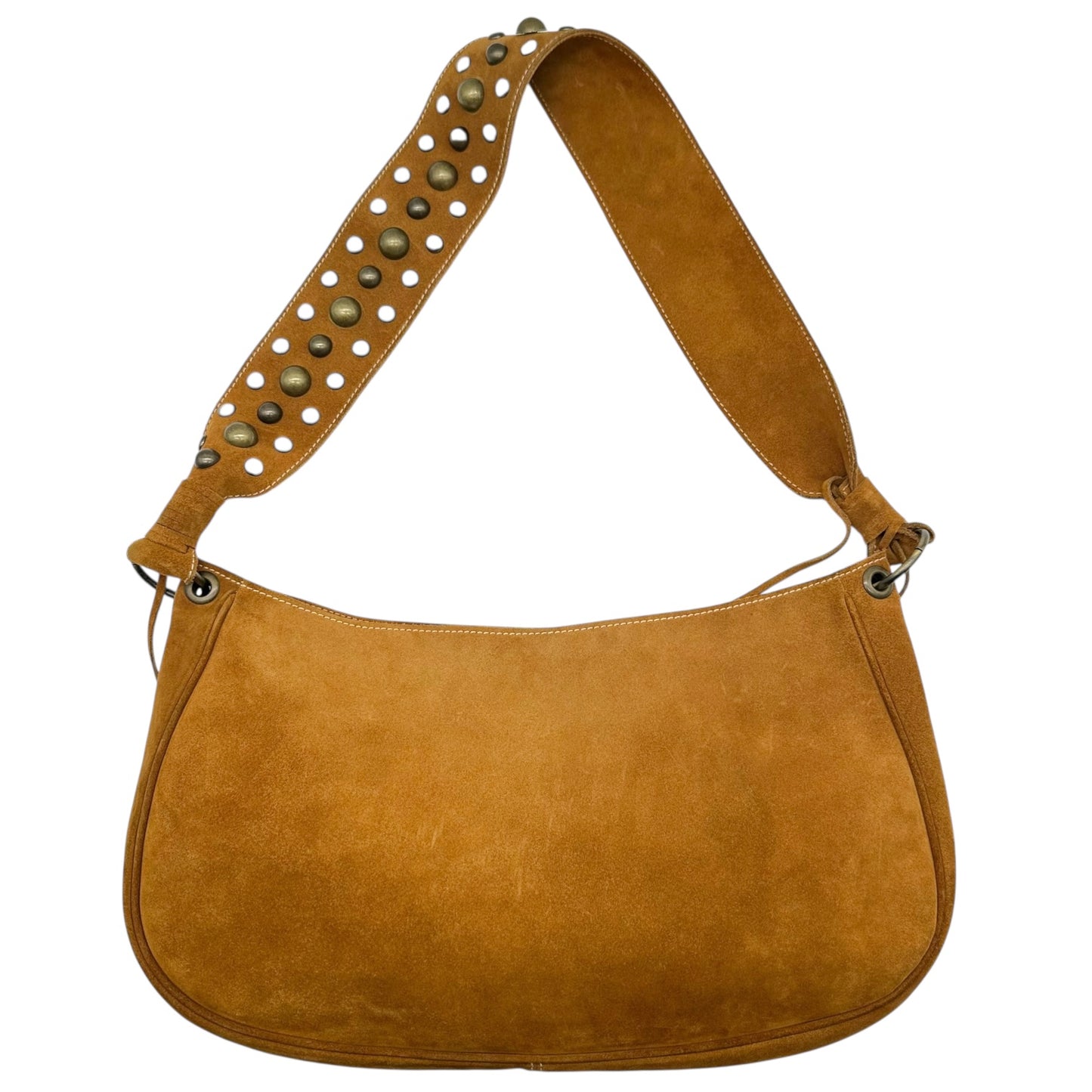 Dolce & Gabbana Tan Suede Studded Hobo Bag - Outfit Repeater