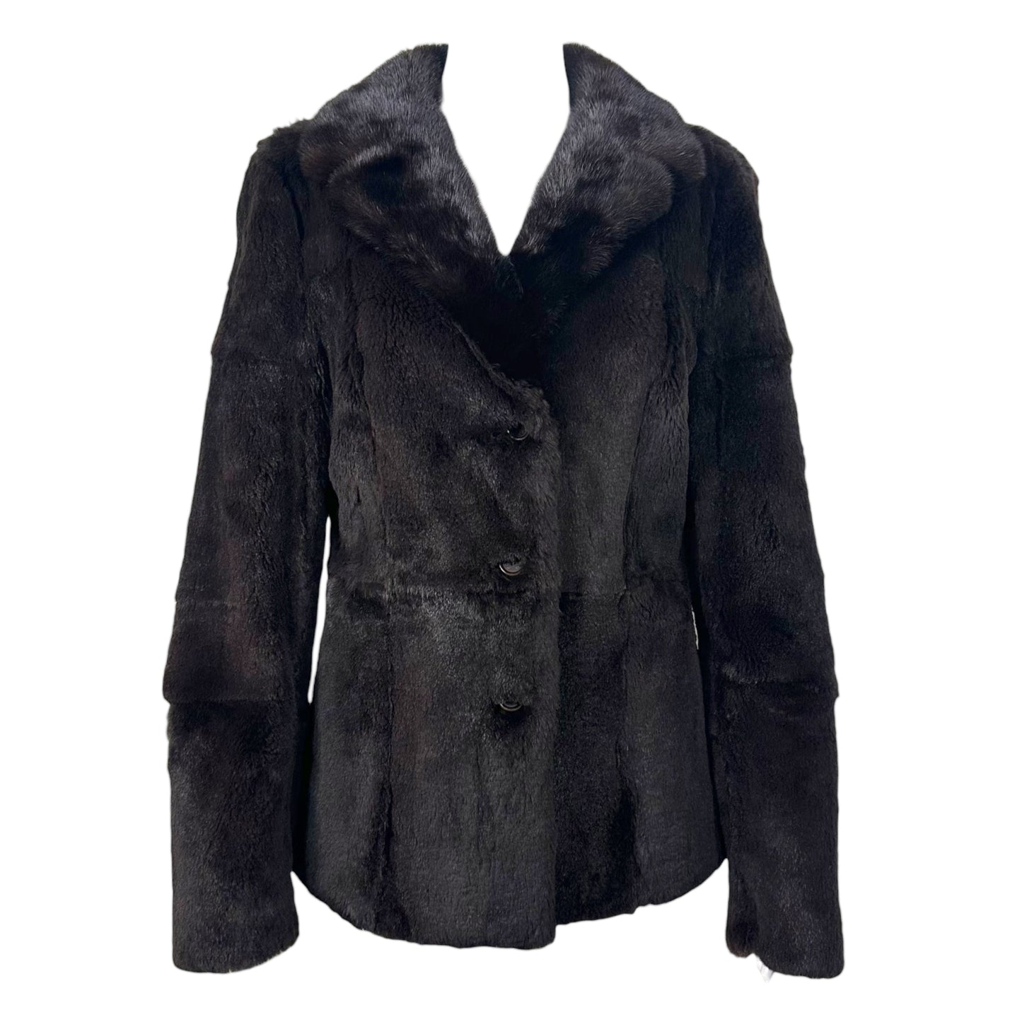 Dolce & Gabbana Brown Mink Rabbit Fur Coat