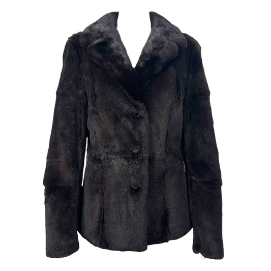 Dolce & Gabbana Brown Mink Rabbit Fur Coat