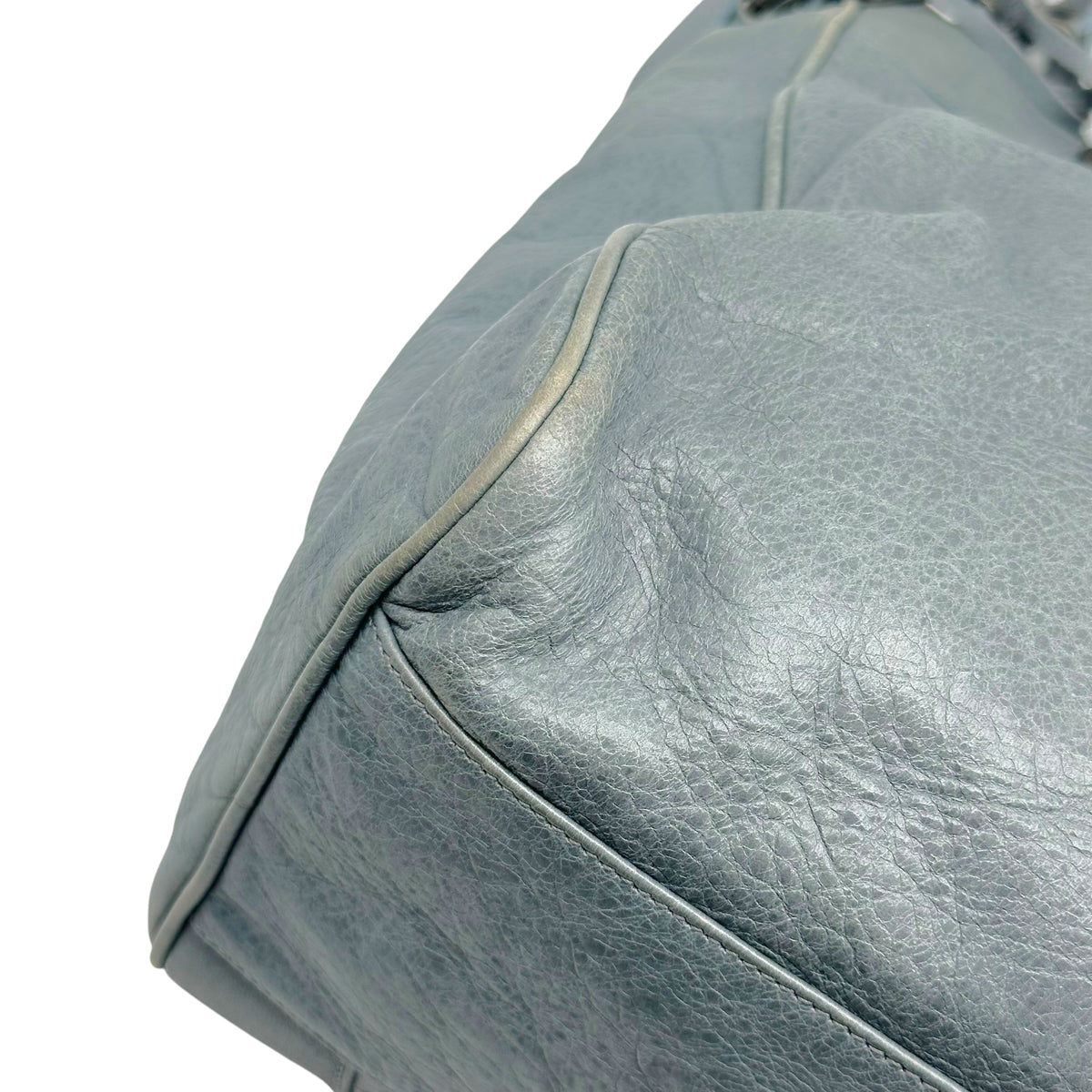 Balenciaga Leather 2-Way City Bag Dusty Blue