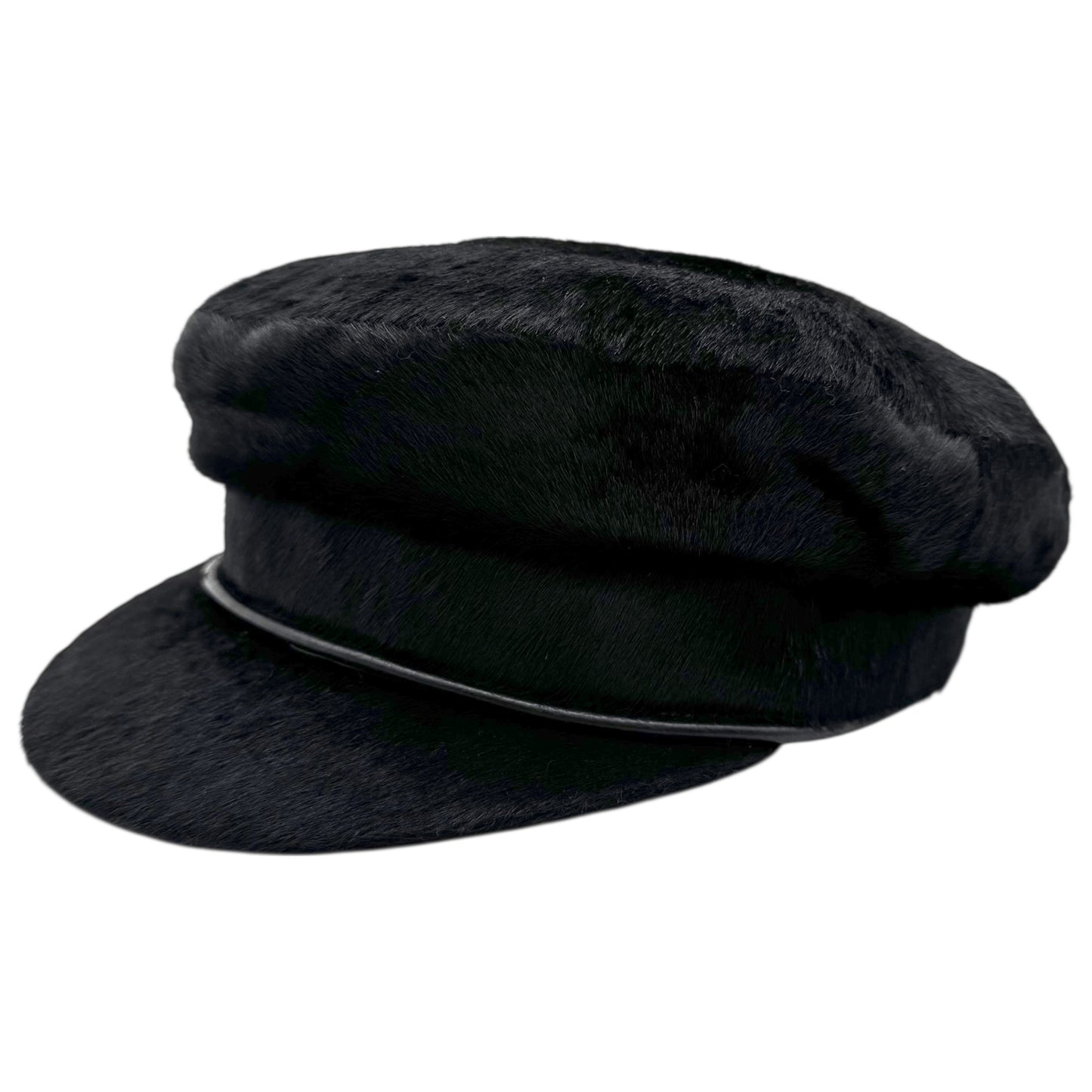 Hermes Black Ponyhair Newsboy Hat - Outfit Repeater
