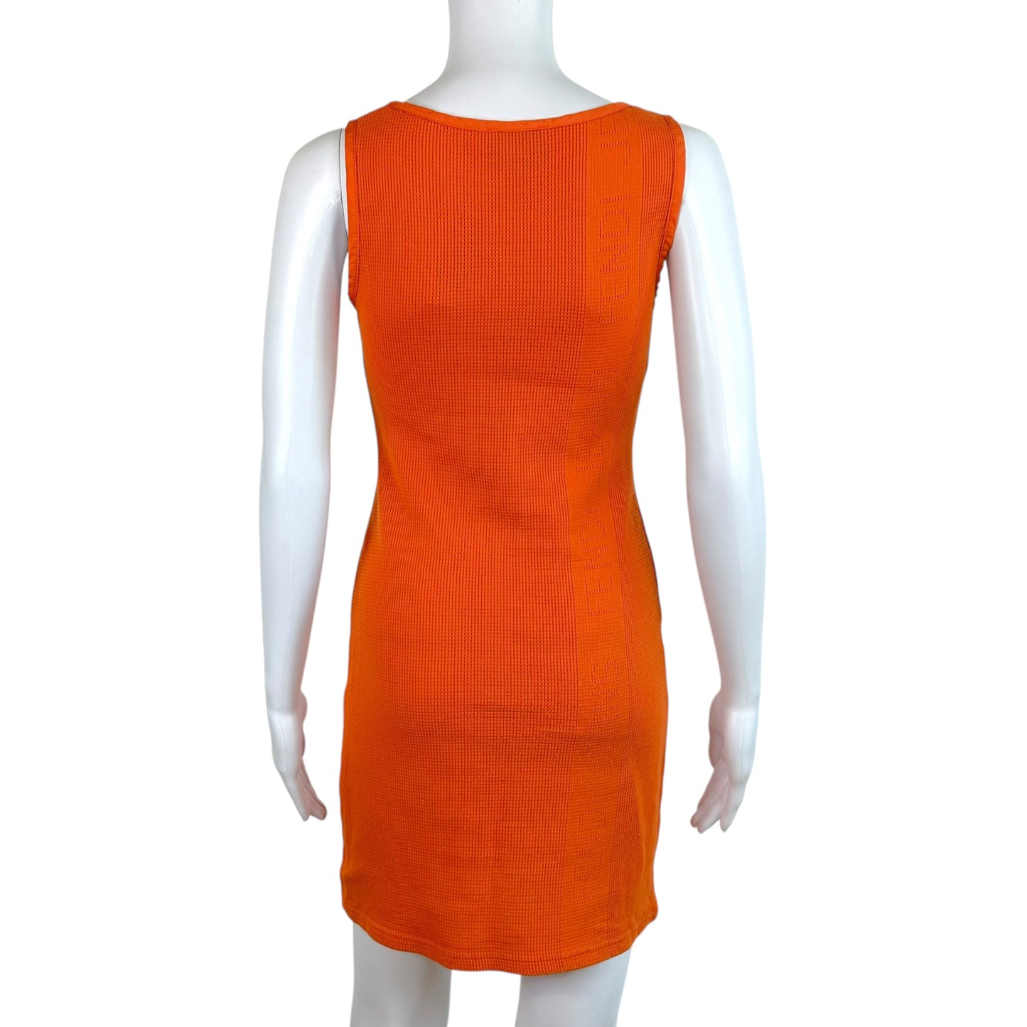 Fendi Orange Waffle Knit Mini Dress 1990s Vintage