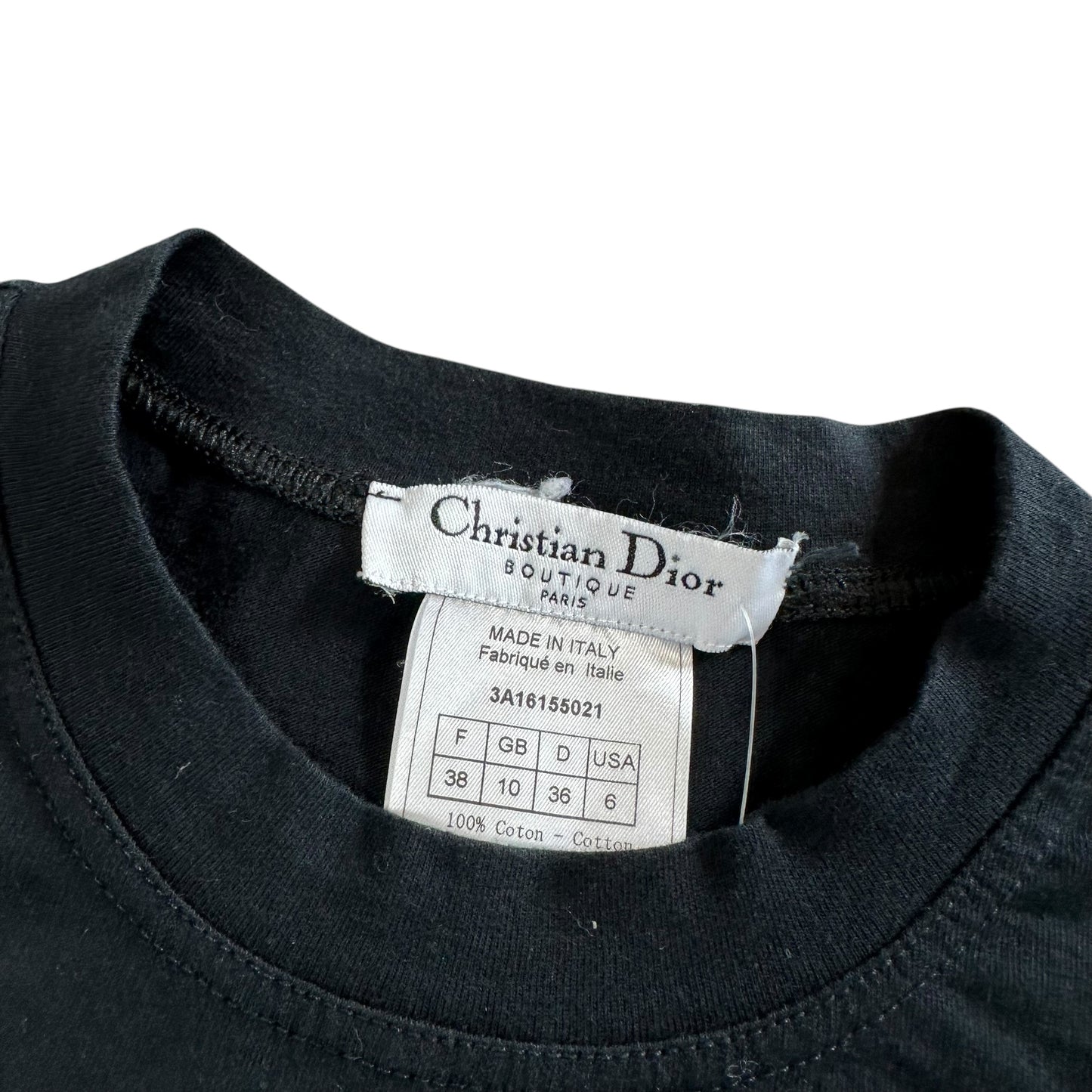 Christian Dior F/W 2003 J'Adore Dior Black Chainmail Logo T-Shirt - Outfit Repeater