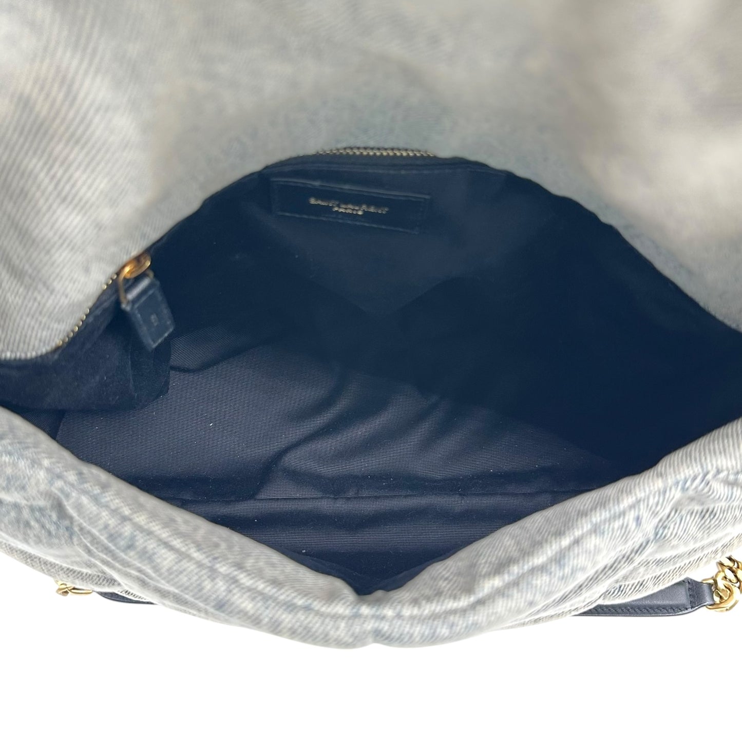 Saint Laurent Paris Medium Denim Puffer Bag