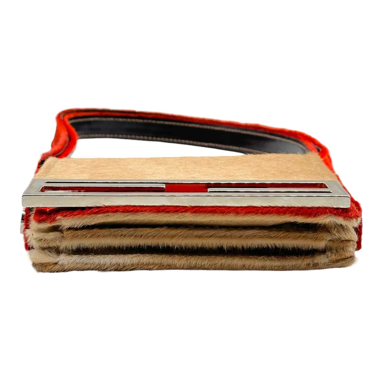 Fendi 2-Way Shoulder Bag Tan Burnt Orange Ponyhair