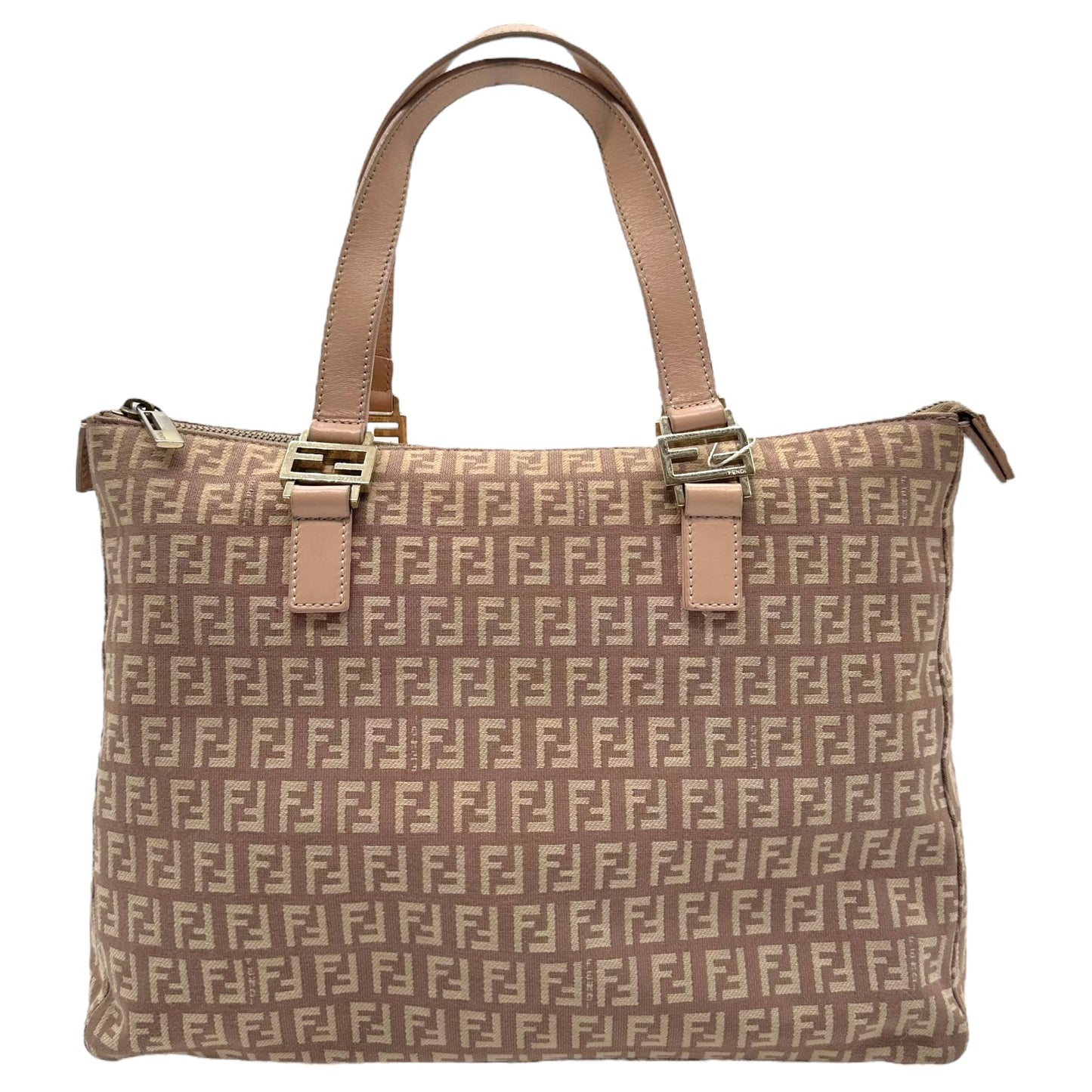 Fendi Pink Zucchino Monogram Top Handle Tote Bag - Outfit Repeater