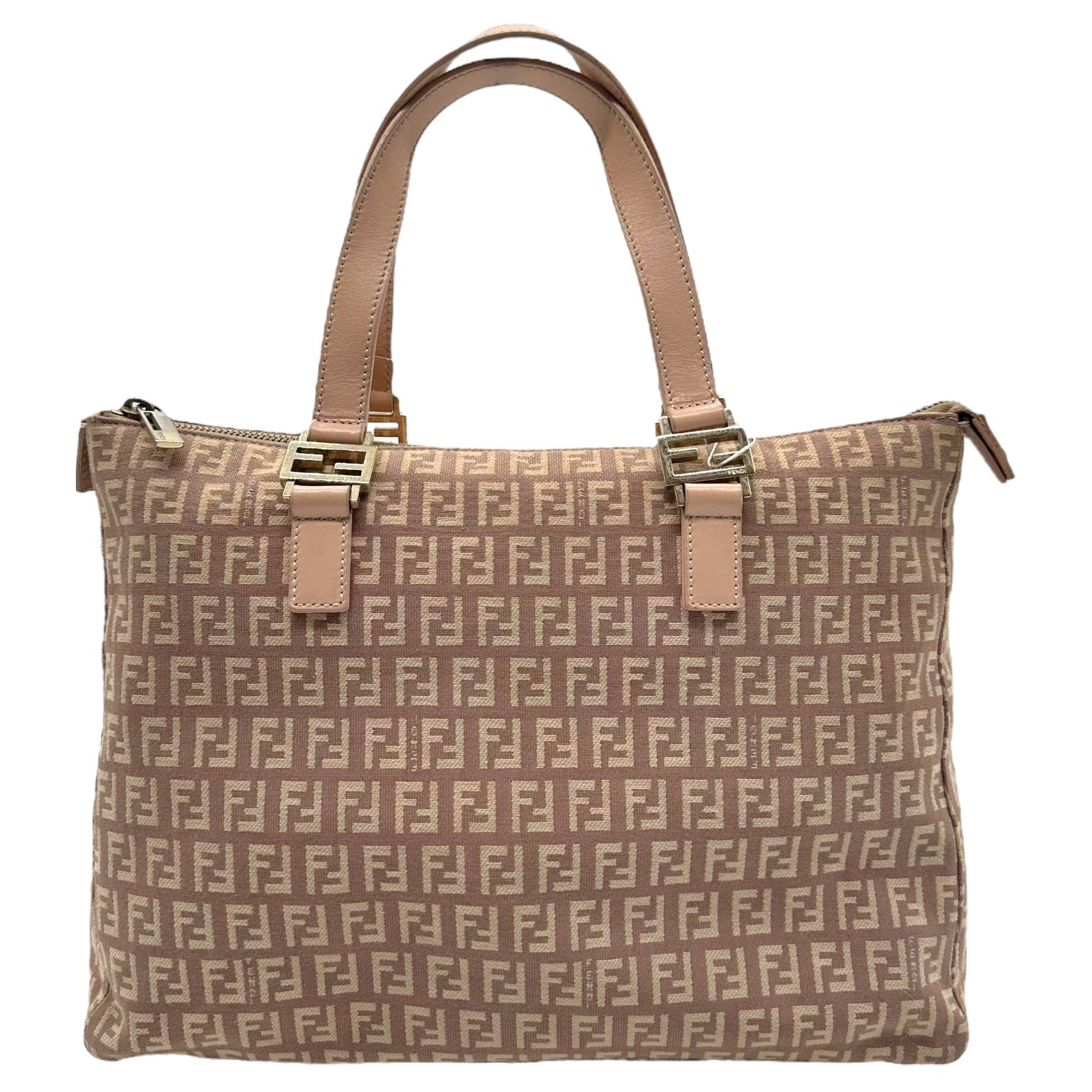 Fendi Pink Zucchino Monogram Top Handle Tote Bag - Outfit Repeater