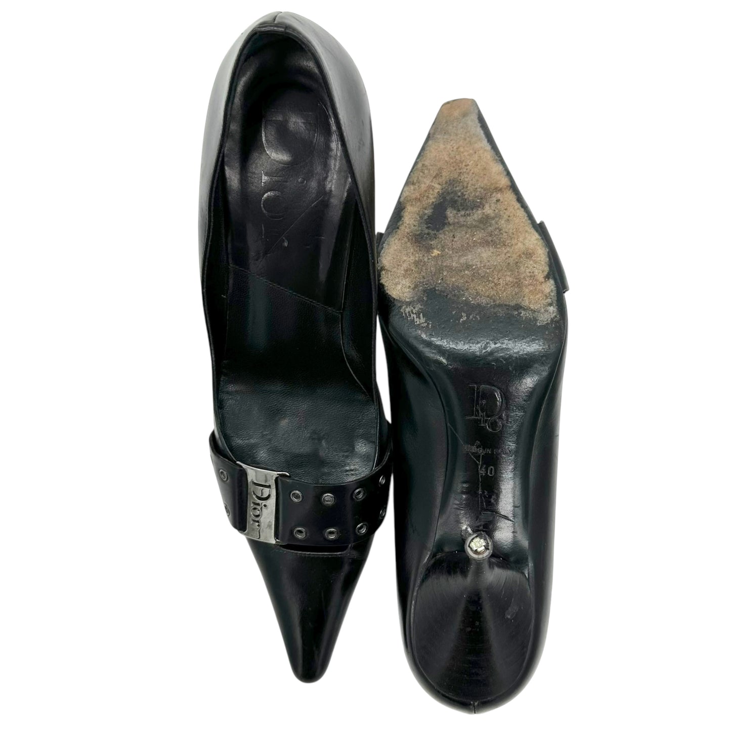 Christian Dior Street Chic Black Leather Pointed Toe Heels - Outfit Repeater