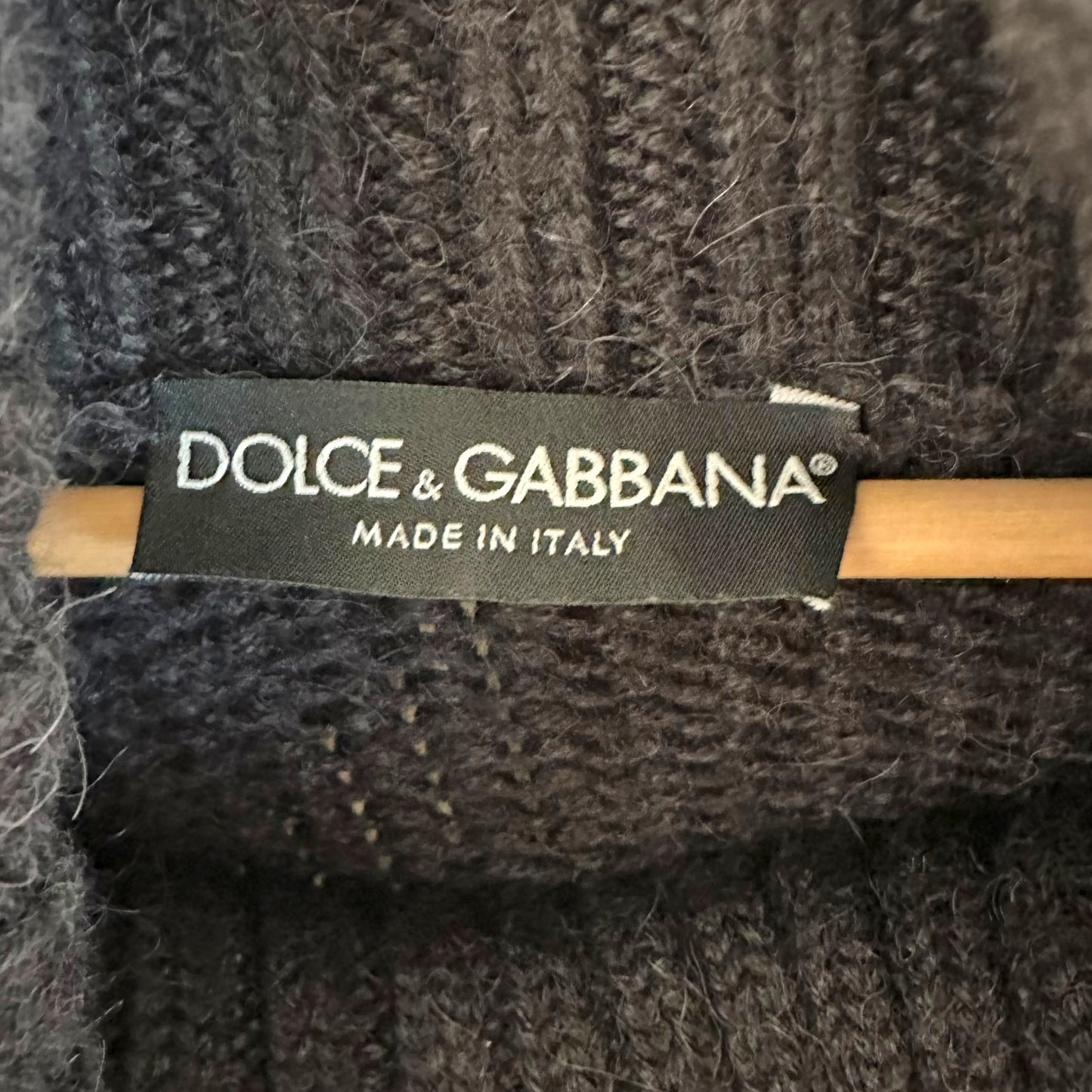 Dolce & Gabbana Black Wide Sleeve Turtleneck Alpaca Knit Sweater