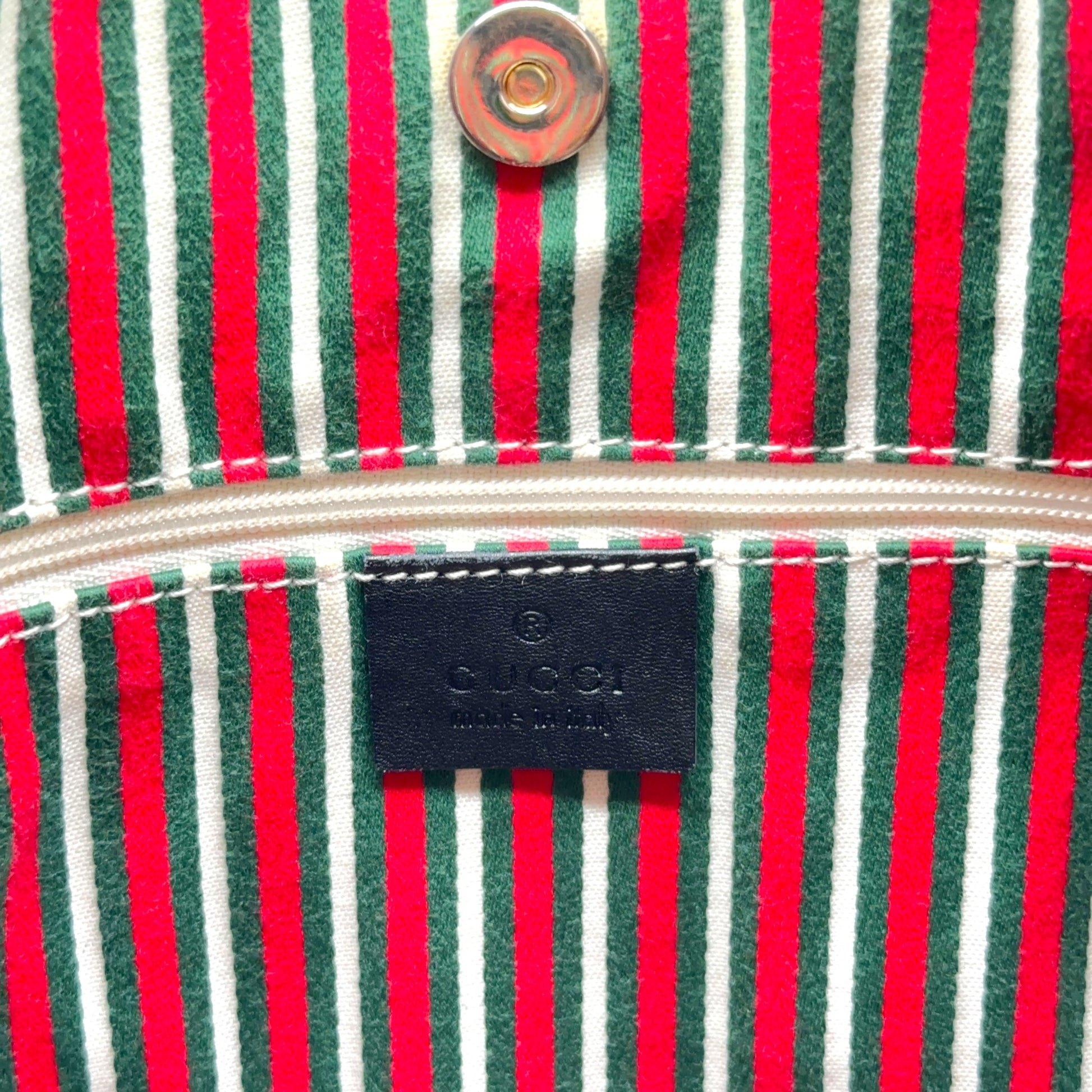 Gucci Black Monogram Canvas Shoulder Hobo Bag