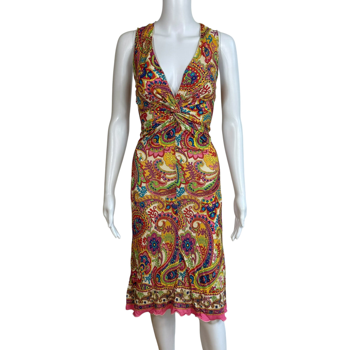 D&G Dolce & Gabbana Multicolor Paisley Print Midi Dress