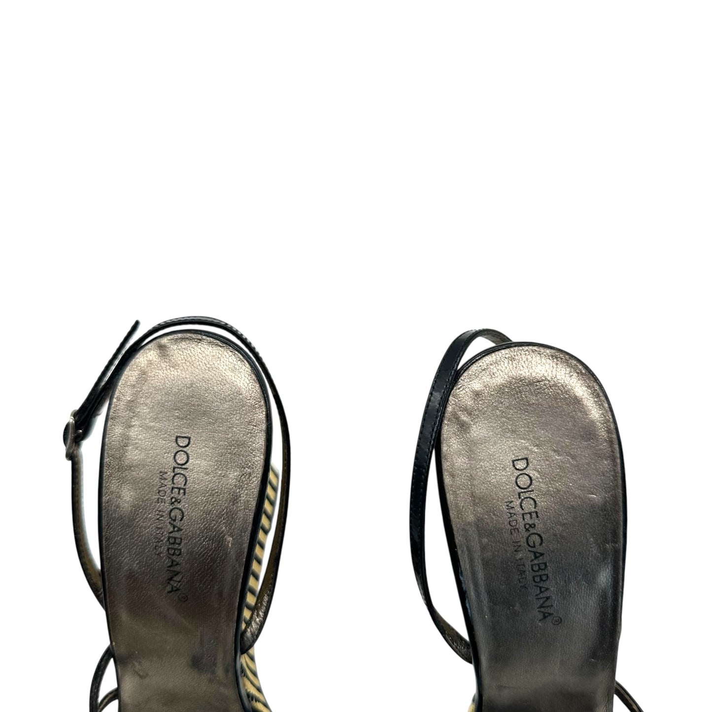 Dolce & Gabbana Striped Heel Wedge Sandals