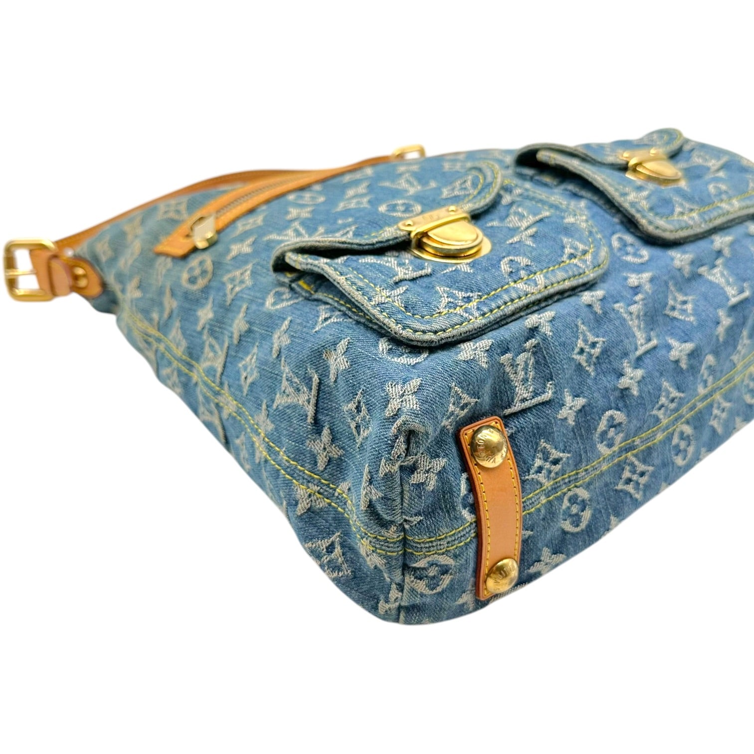 Louis Vuitton Blue Denim Hobo Shoulder Bag