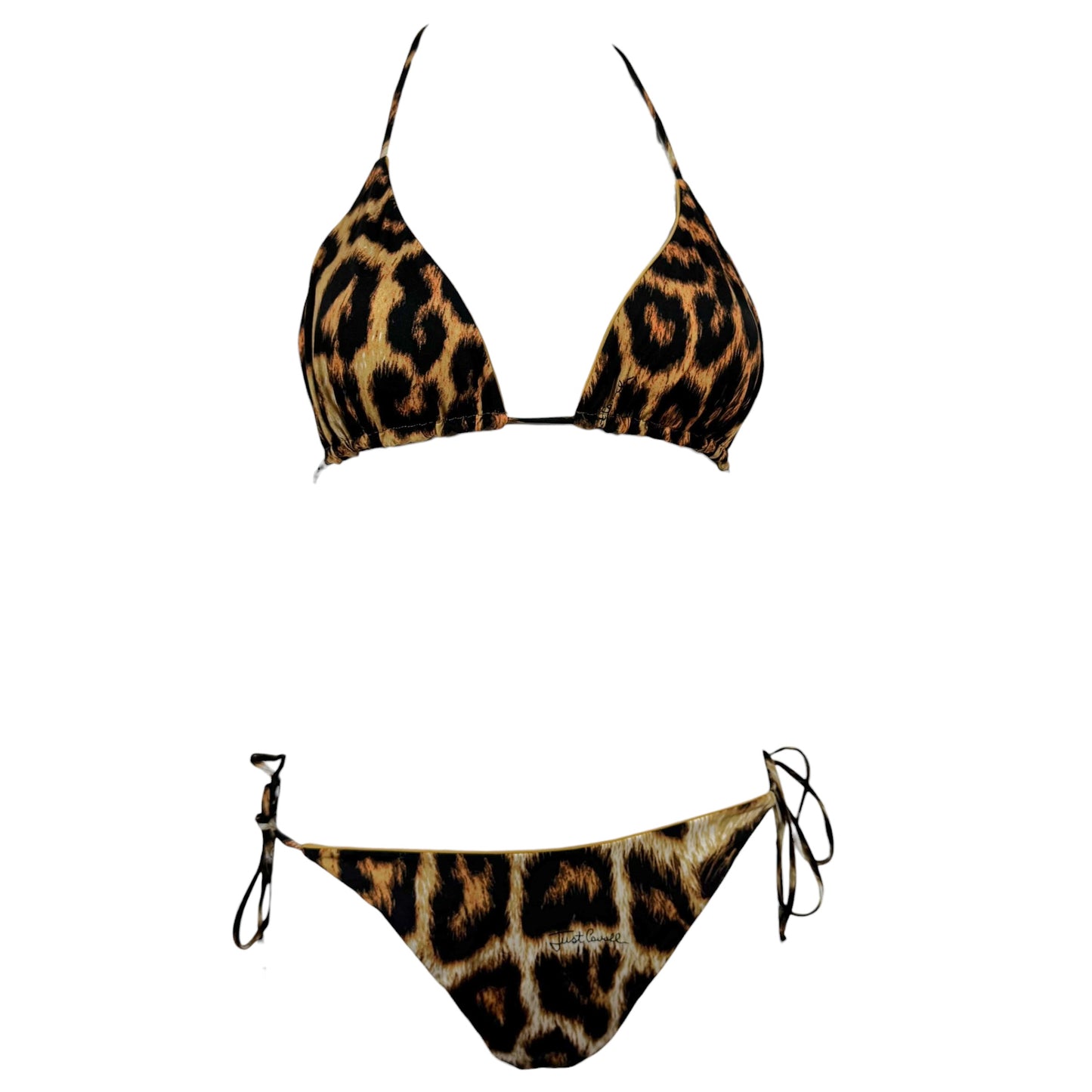 Just Cavalli Roberto Cavalli Leopard Print & Gold Reversible Bikini Set