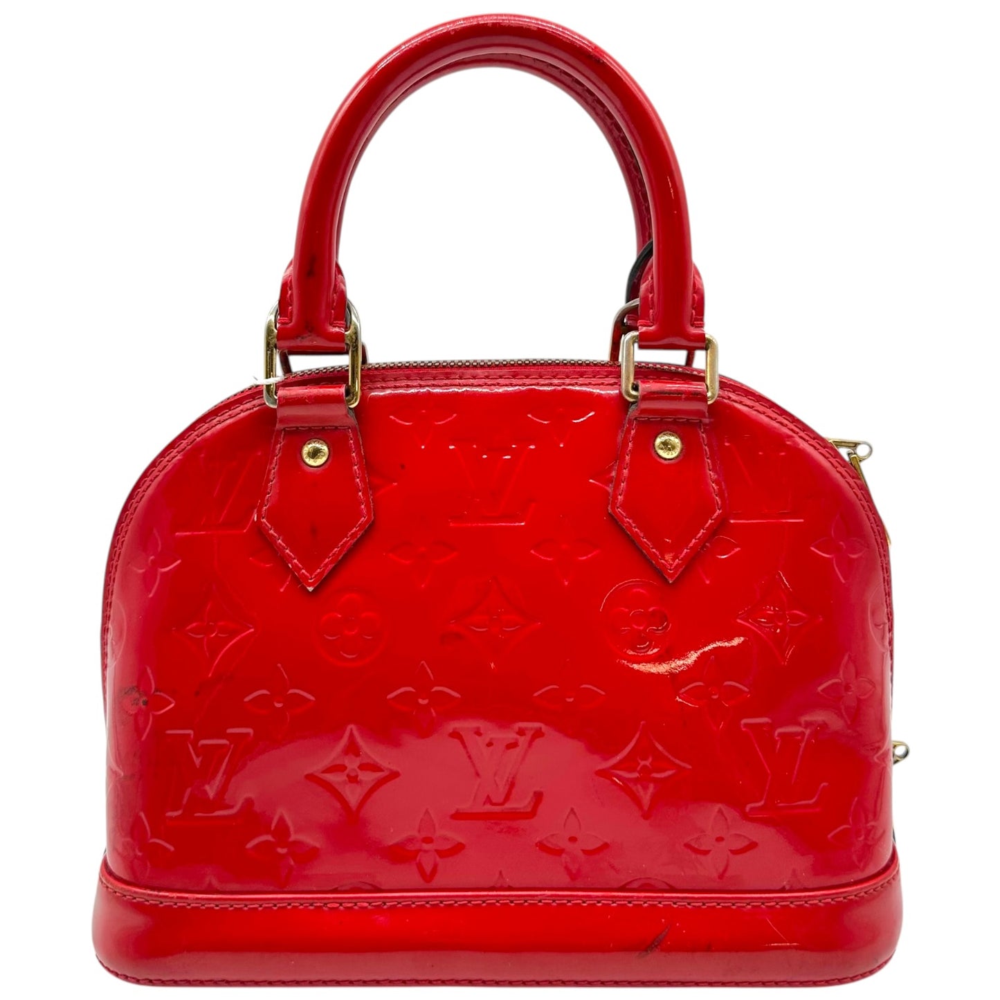 Louis Vuitton Red Patent Vernis Monogram Alma BB 2-Way Bag