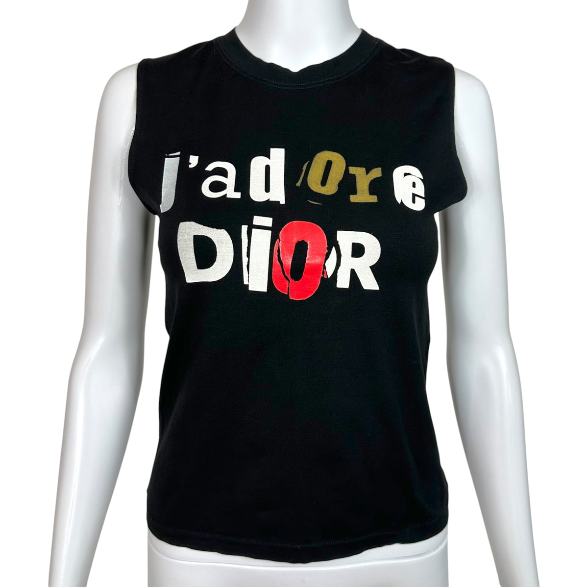Christian Dior Black Patchwork Letter Tank Top