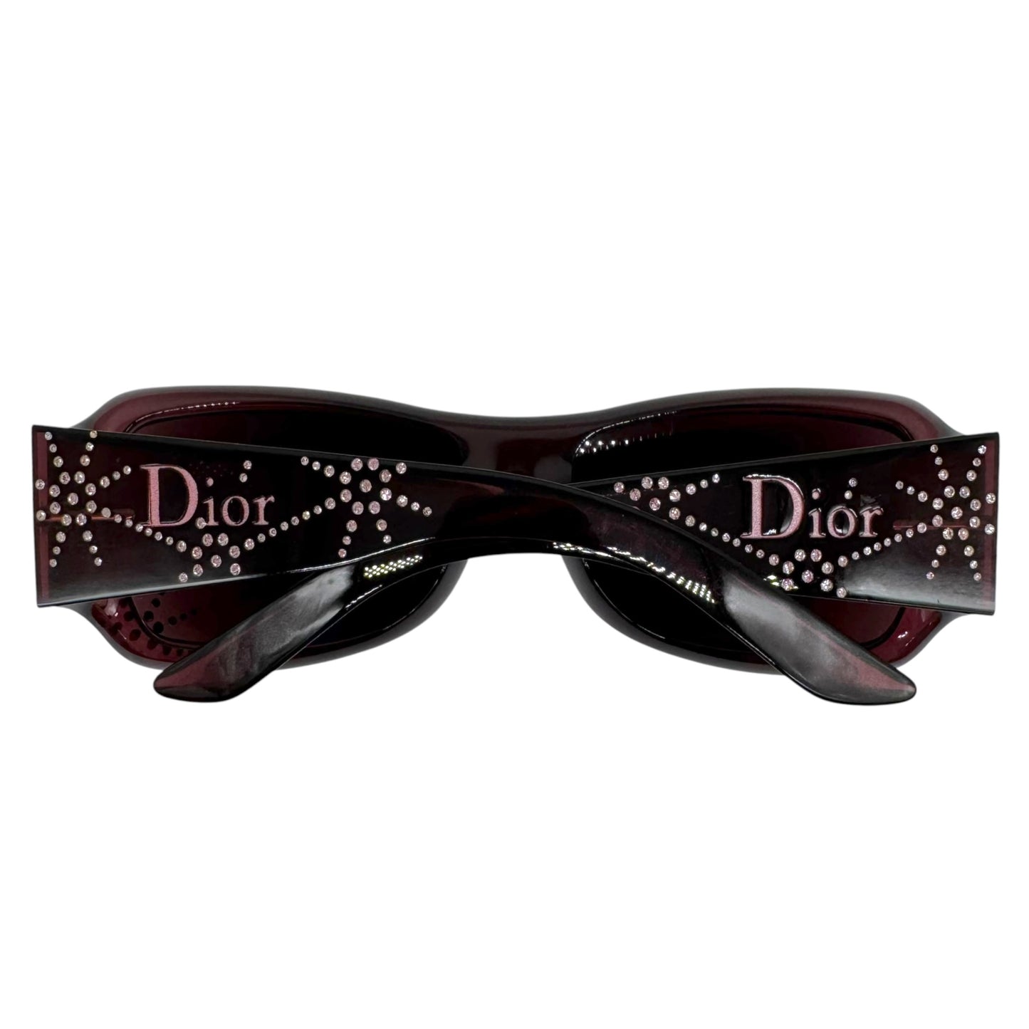 Christian Dior Shield Sunglasses Burgundy Pink Crystal