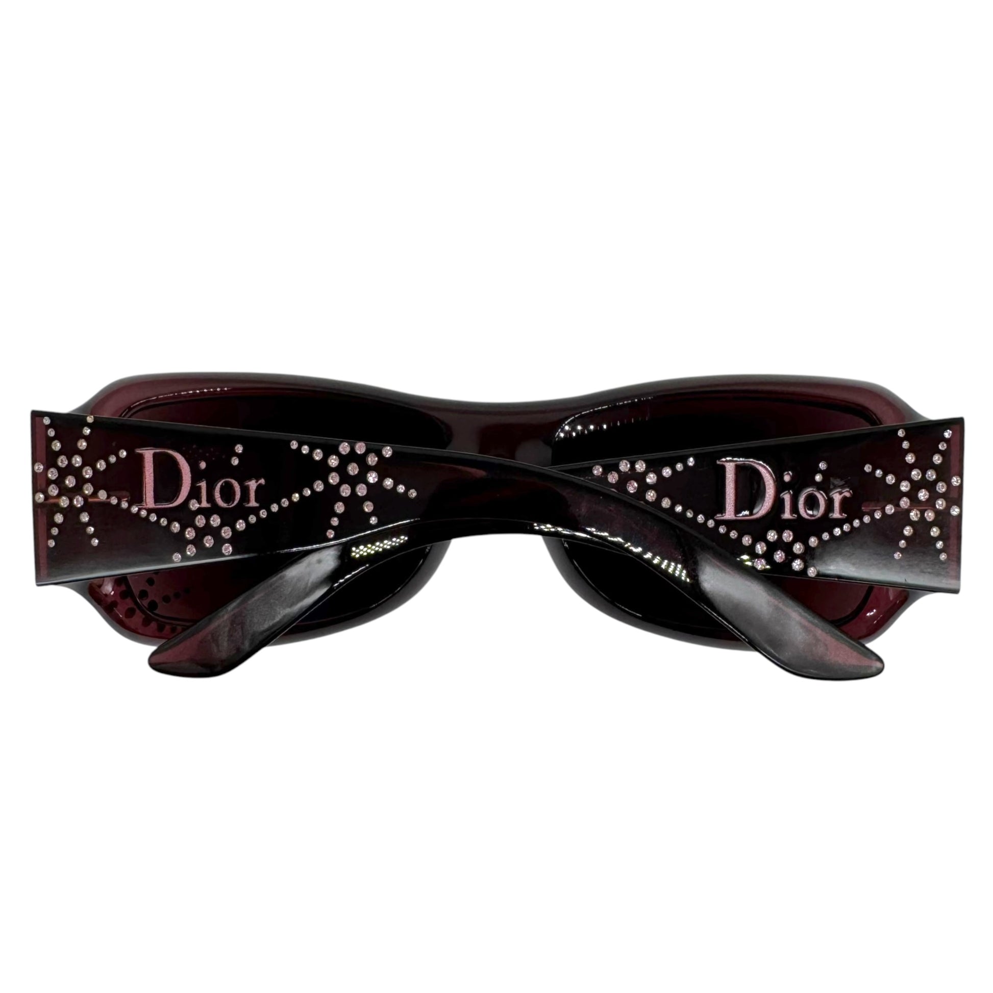 Christian Dior Shield Sunglasses Burgundy Pink Crystal