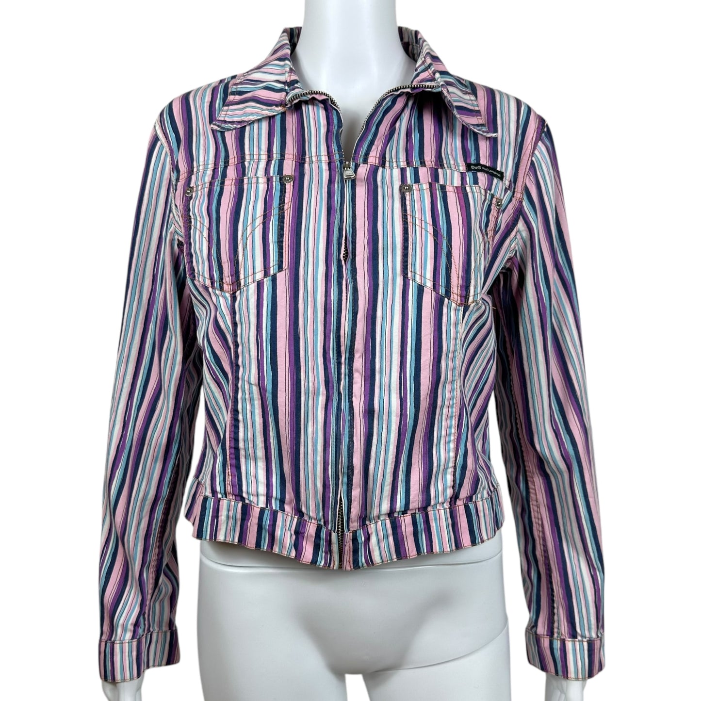 D&G Dolce & Gabbana Multicolor Striped Jacket