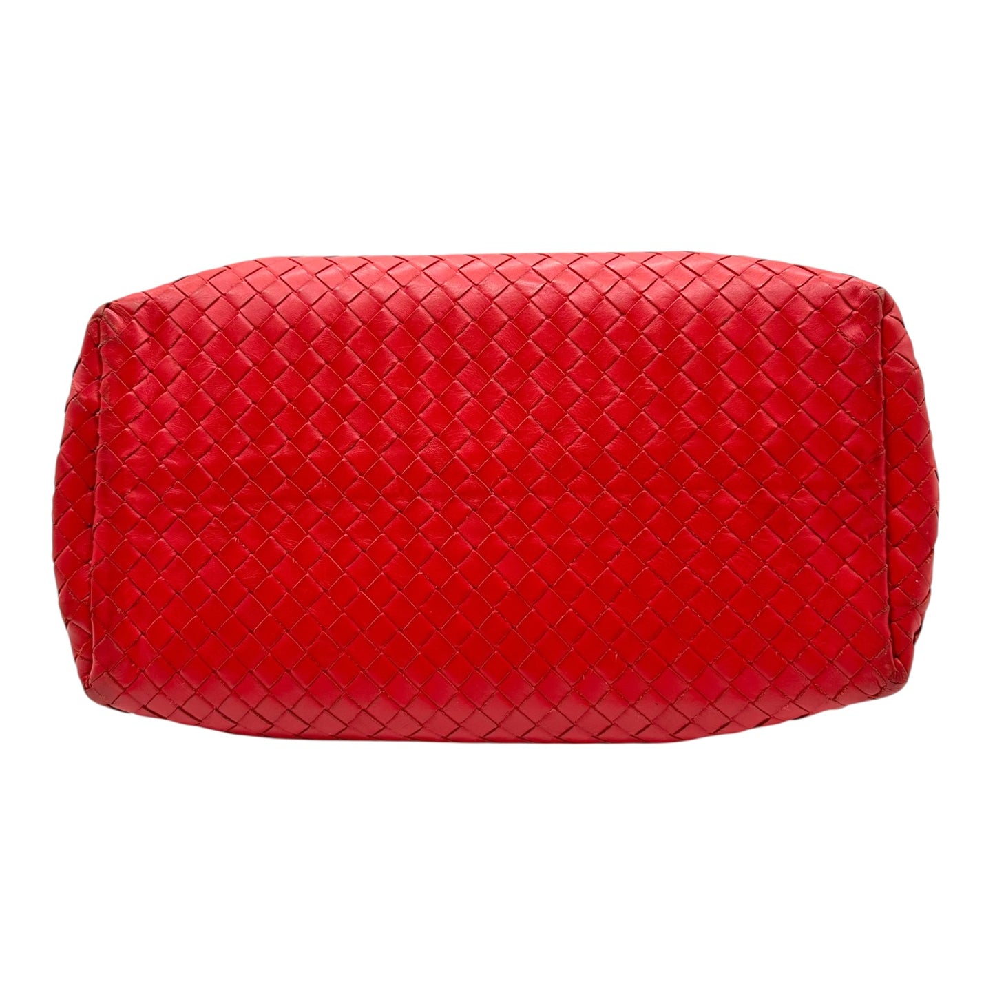 Bottega Veneta Red Intrecciato Small Roma Bag