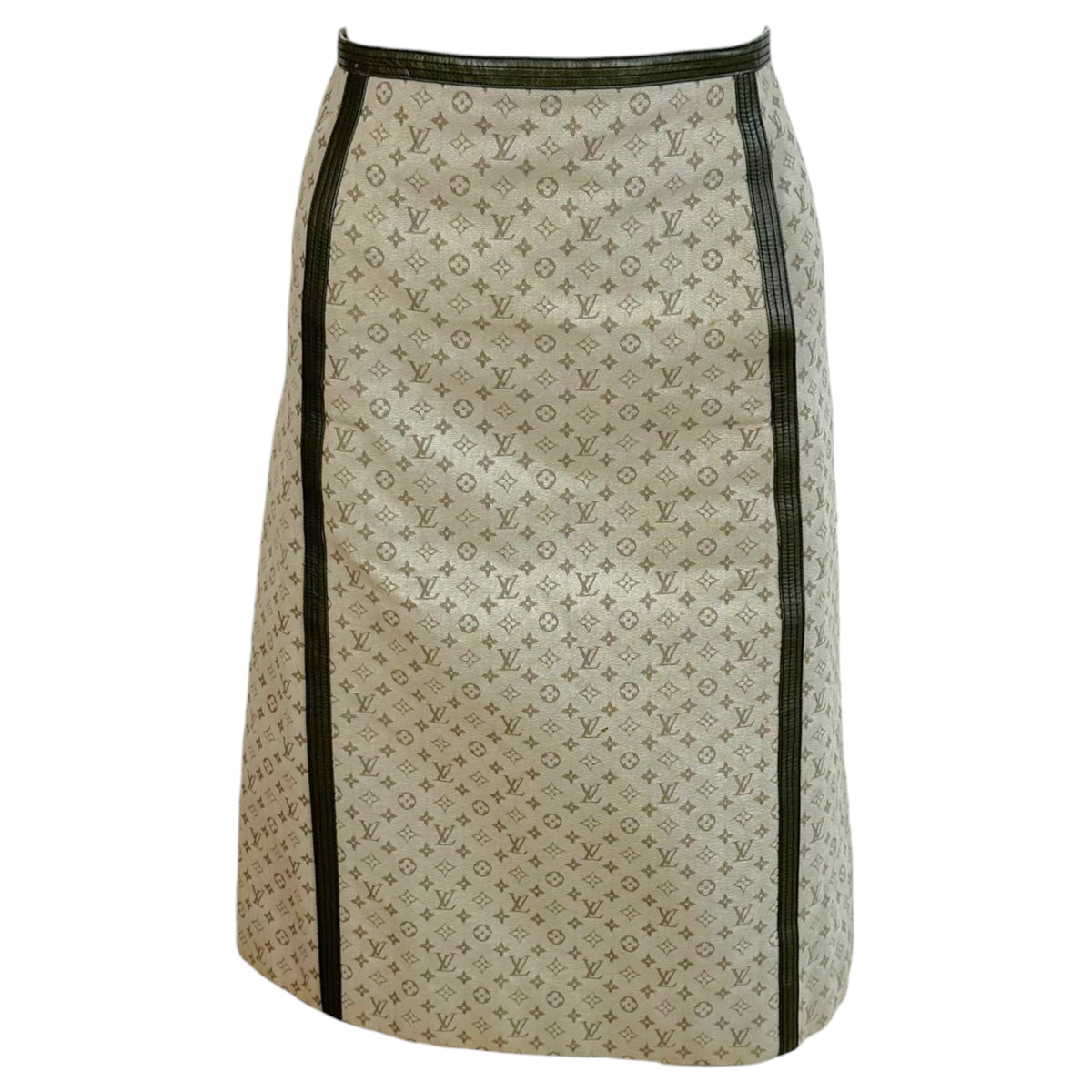 Louis Vuitton Midi Skirt Khaki Green Monogram