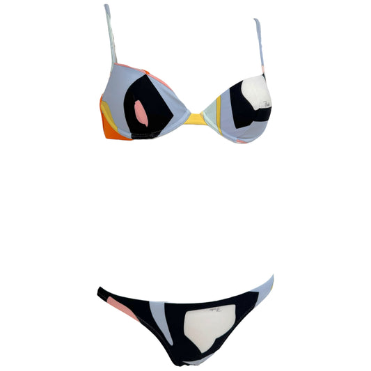 Emilio Pucci Underwire Bikini Set Multicolor Abstract Print