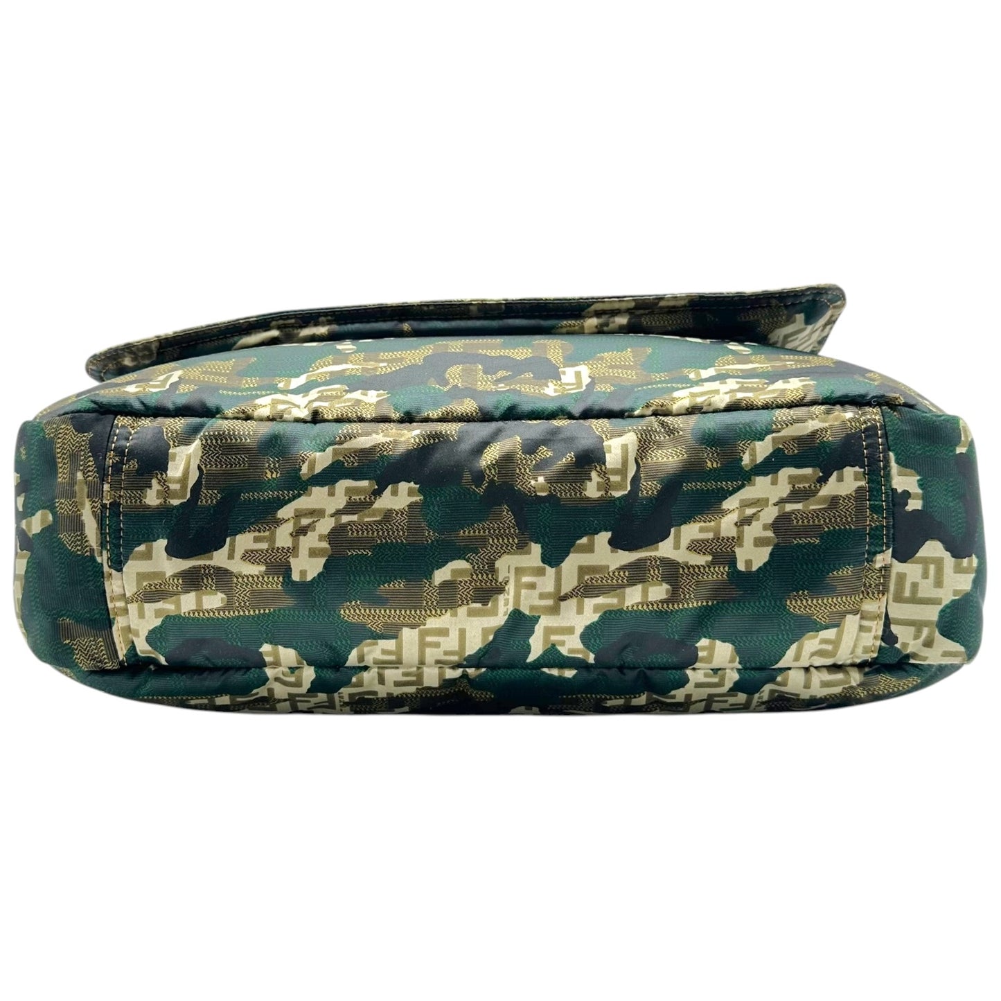 Fendi Messenger Bag Beige Zucchino Monogram Camouflage Satin