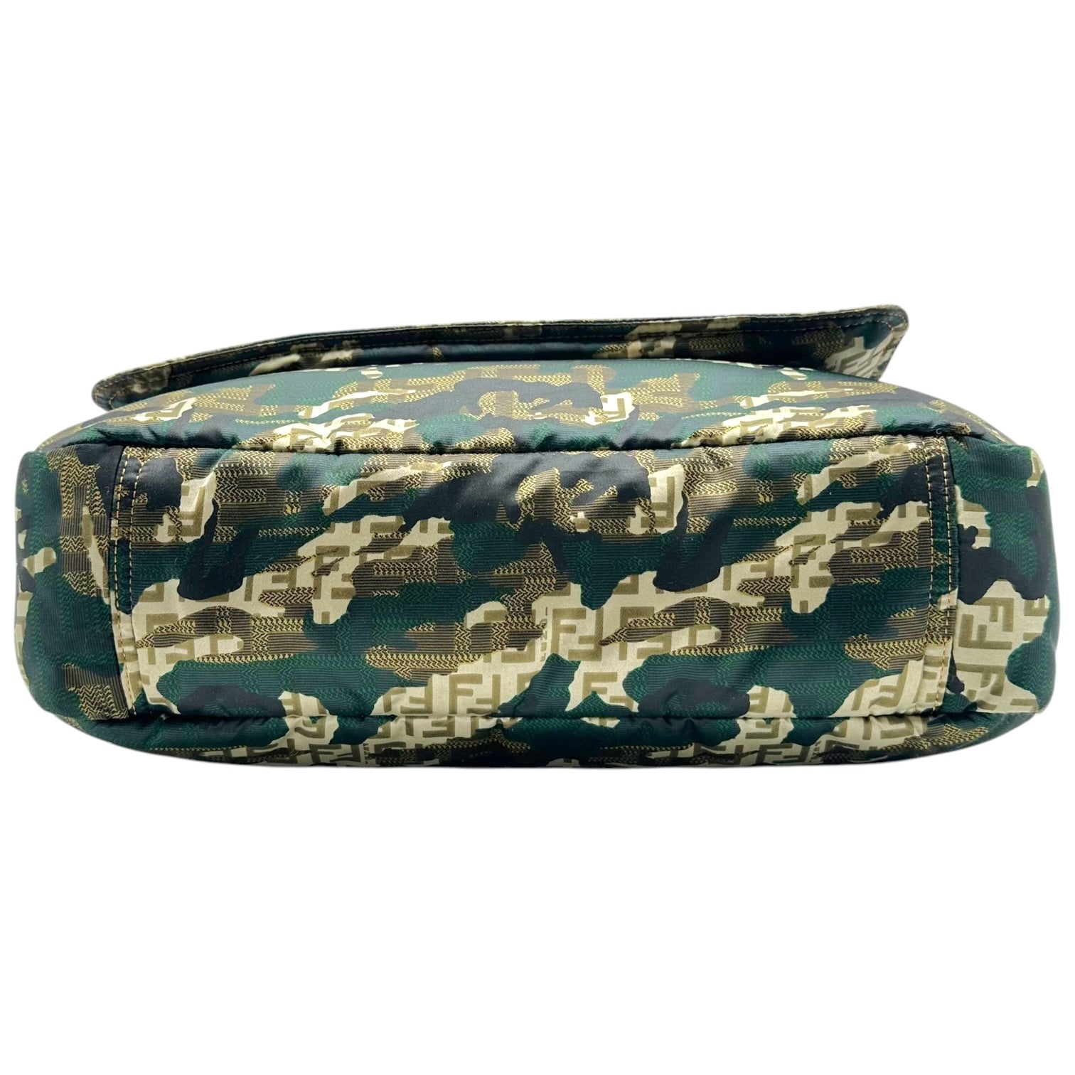 Fendi Messenger Bag Beige Zucchino Monogram Camouflage Satin