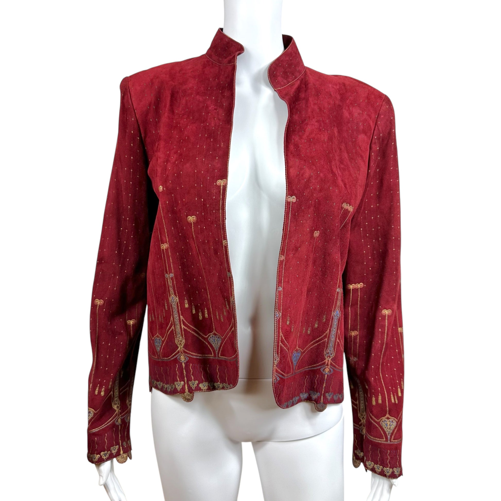 Roberto Cavalli Painted Red Suede Jacket - Outfit Repeater