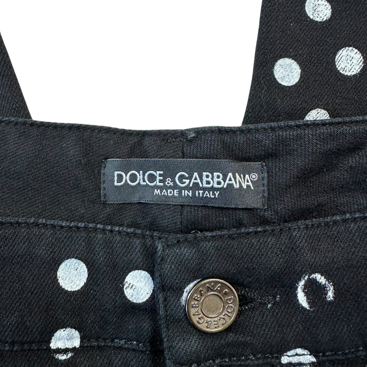 Dolce & Gabbana Black & White Polka Dot Print Capris