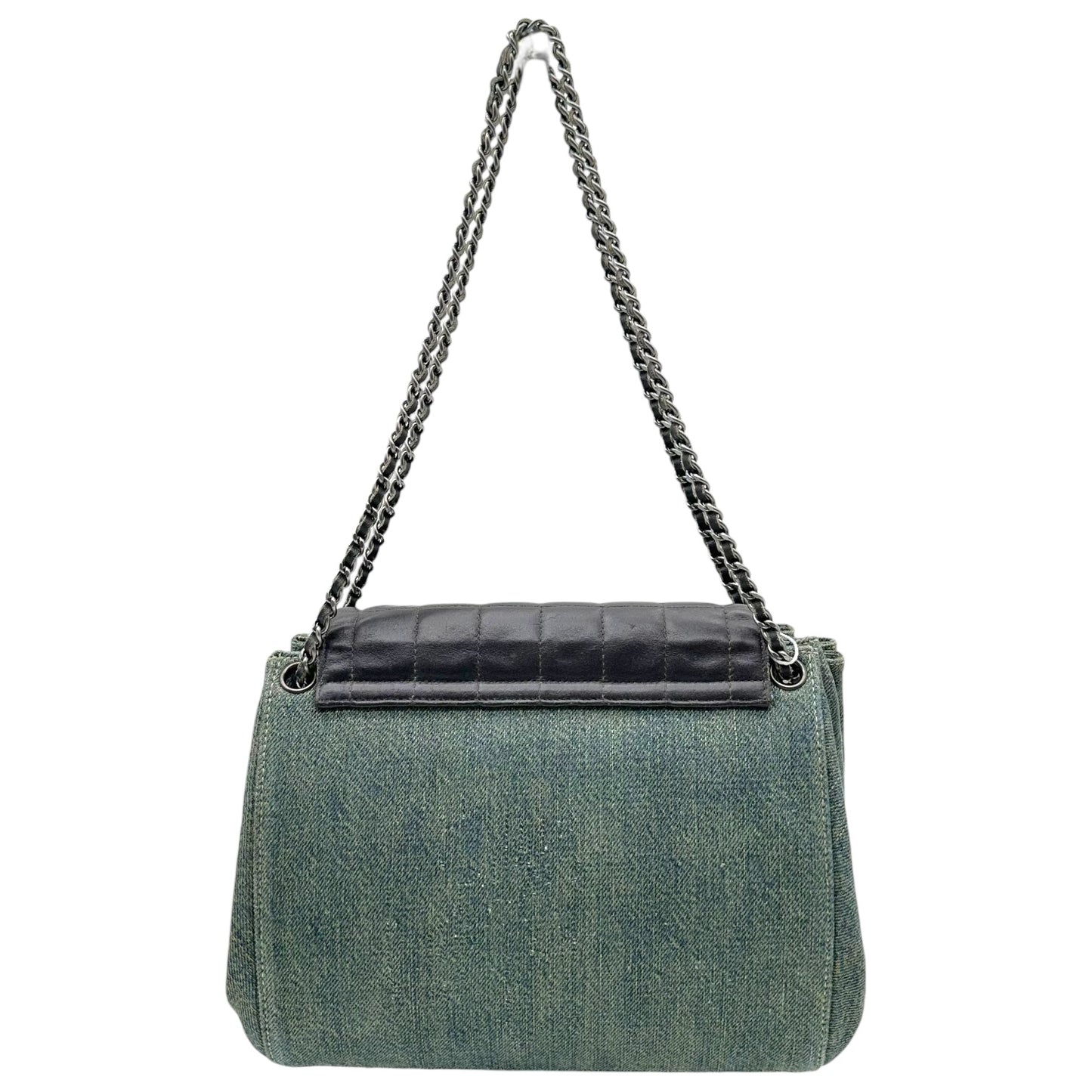 Chanel Denim & Leather Chocolate Bar Accordion Bag 2000-02