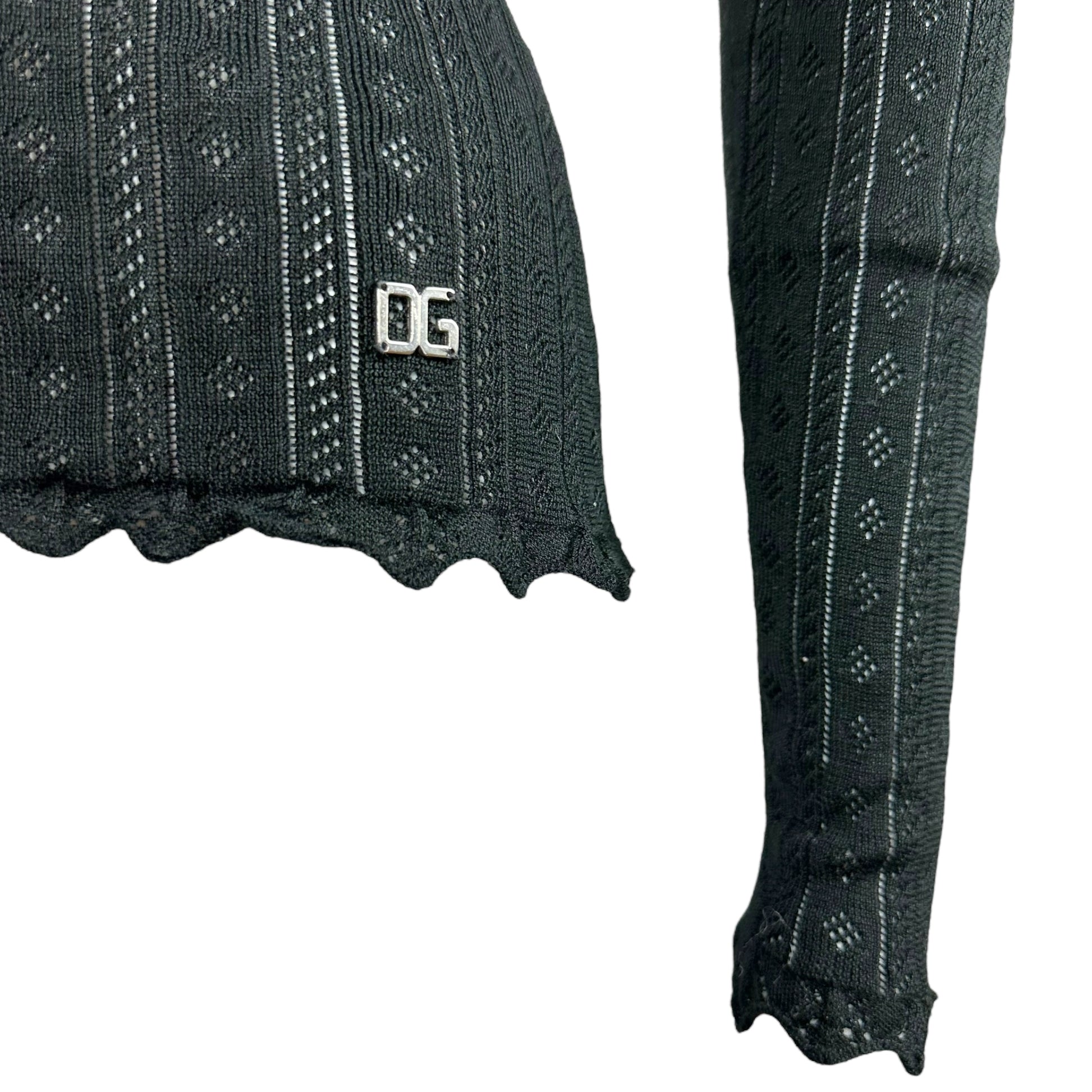 Dolce & Gabbana Black Pointelle Knit Sweater - Outfit Repeater