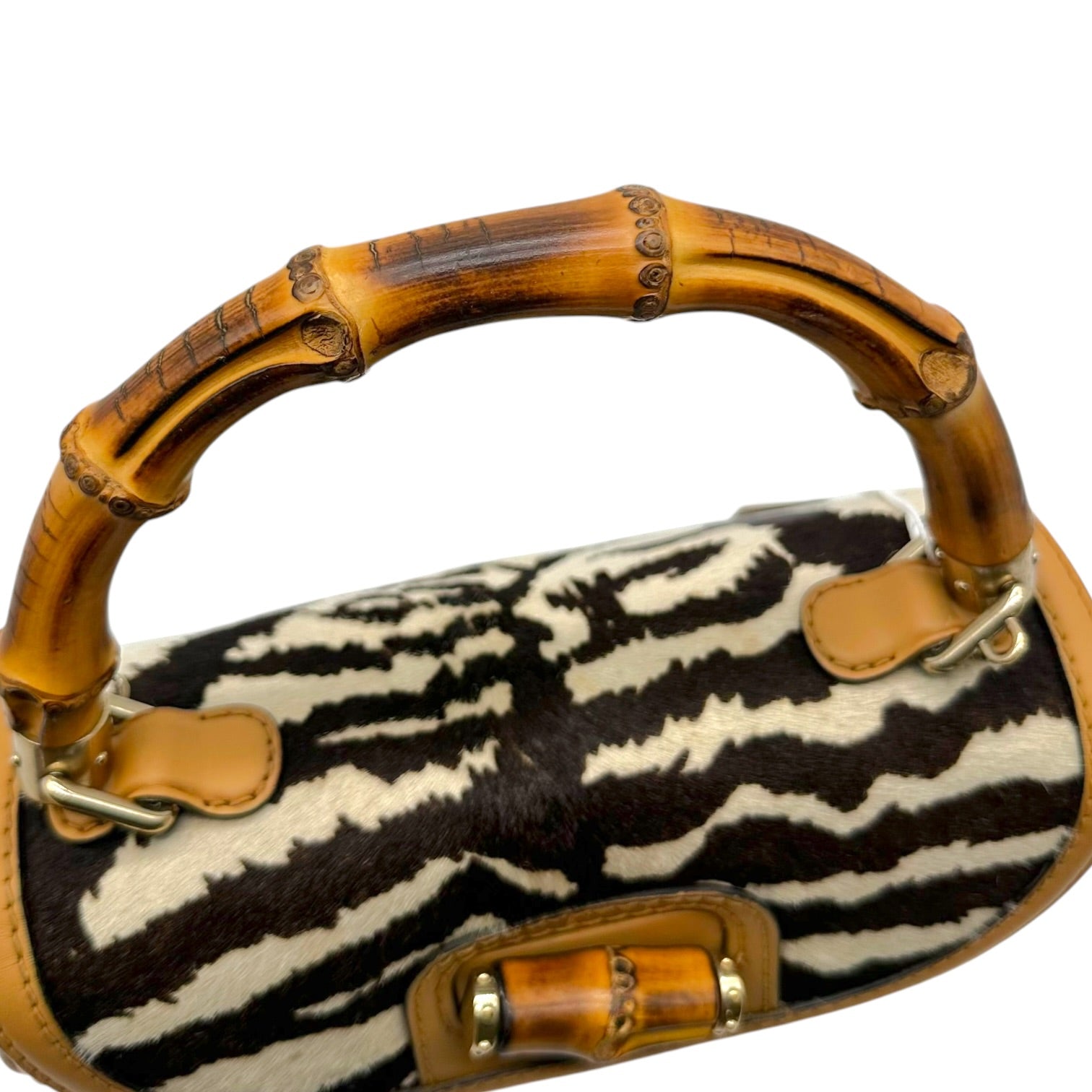 Gucci Zebra Print Ponyhair 2-Way Bag with Bamboo Handle