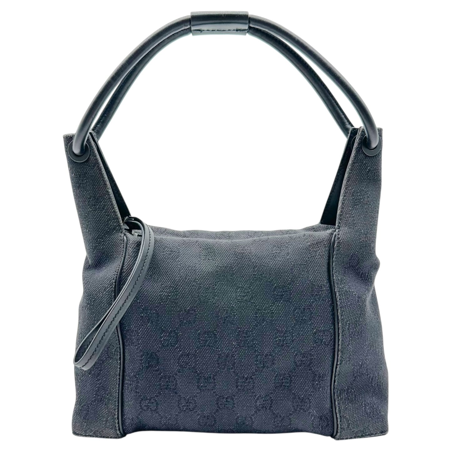 Gucci Gray Denim Monogram Mini Hobo Bag