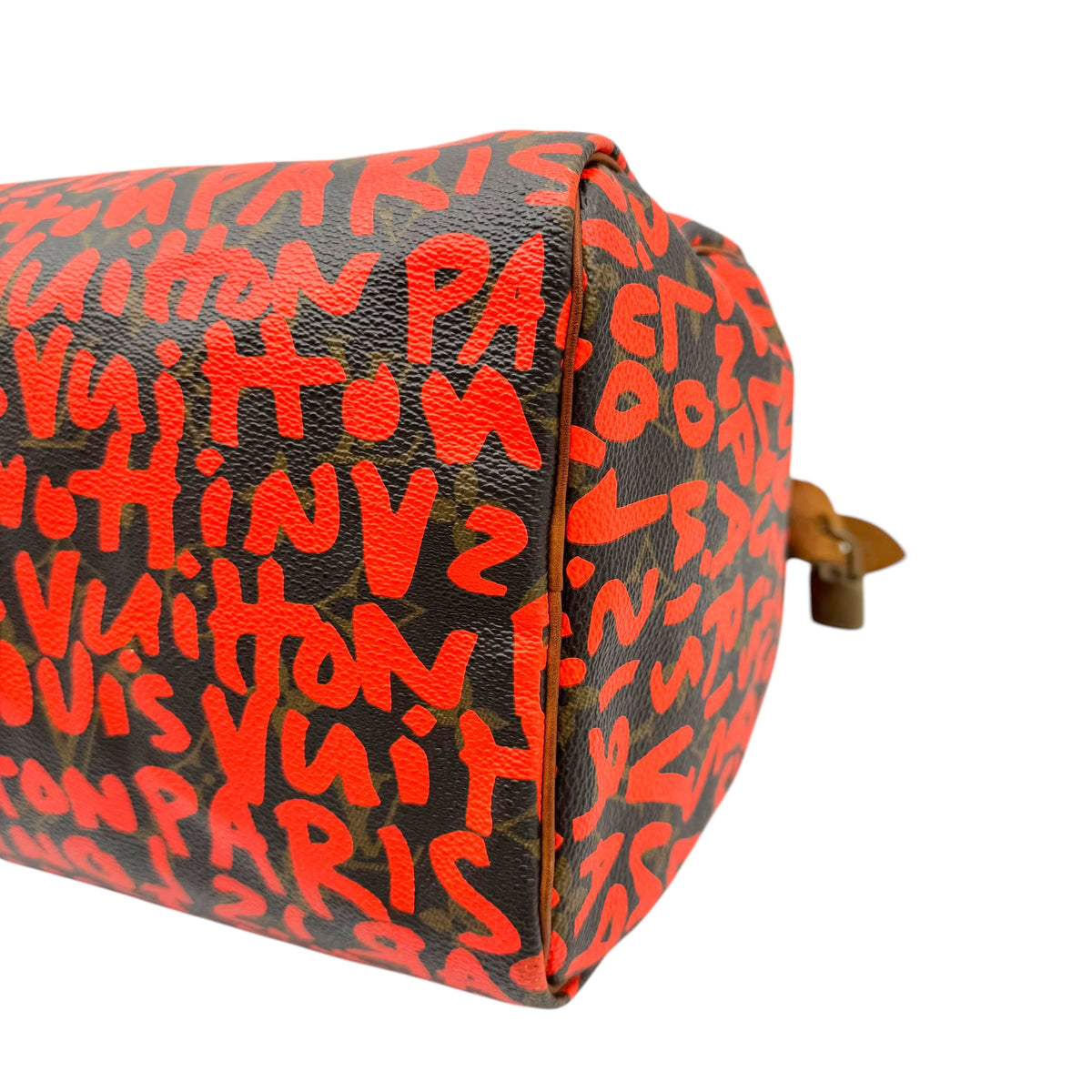 Louis Vuitton Speedy 30 Handbag Orange Graffiti Canvas