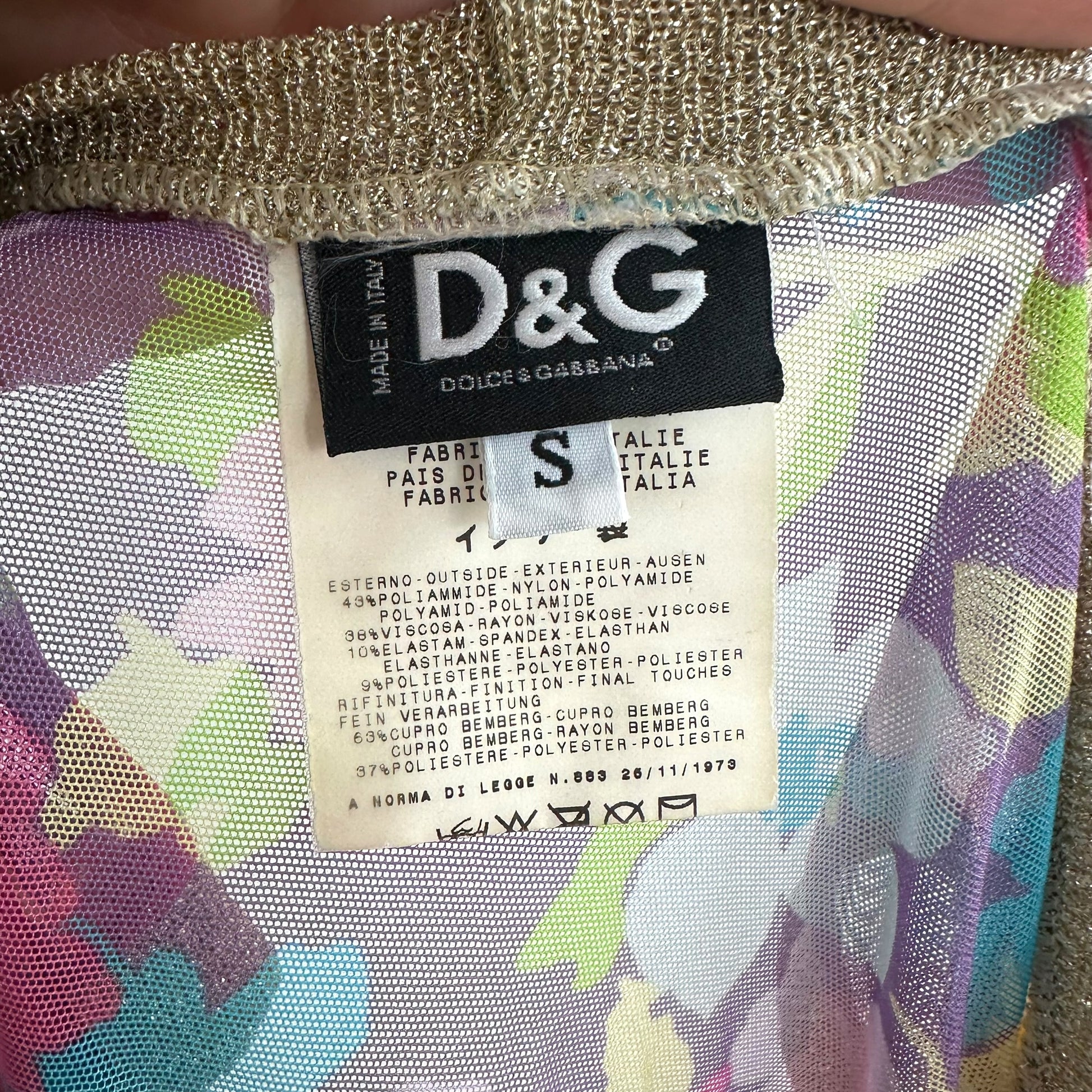 D&G Multicolor Printed Terry Floral Mesh Tank Top
