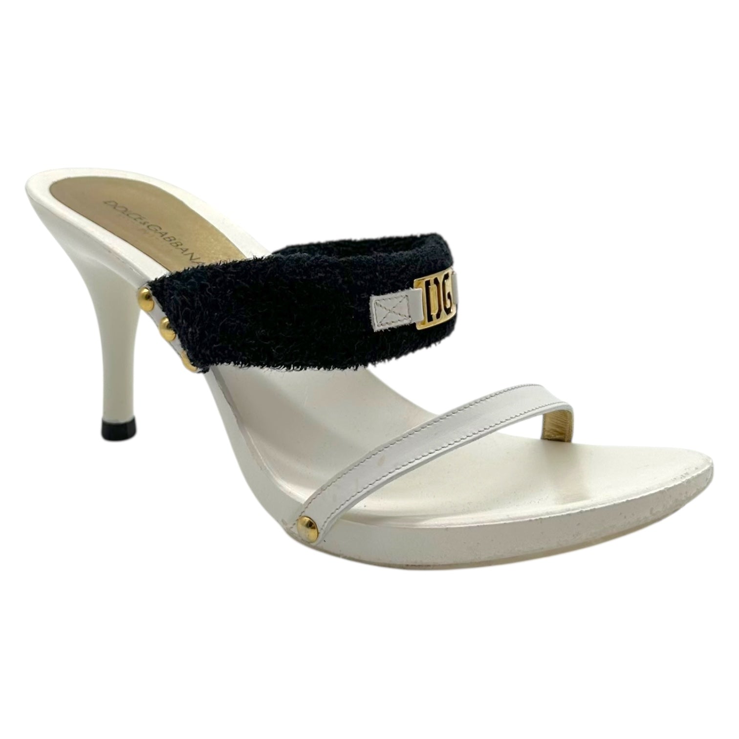 Dolce & Gabbana White & Black Heeled Sandals - Outfit Repeater