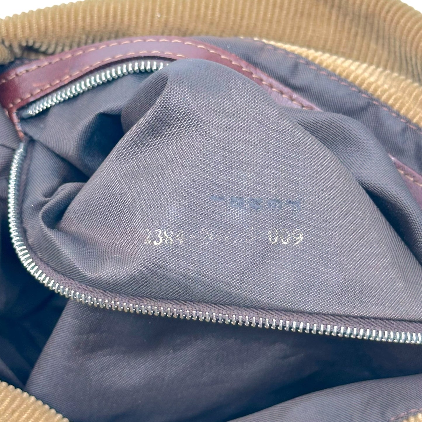 Fendi Brown Corduroy Fold-Over Square Baguette Bag