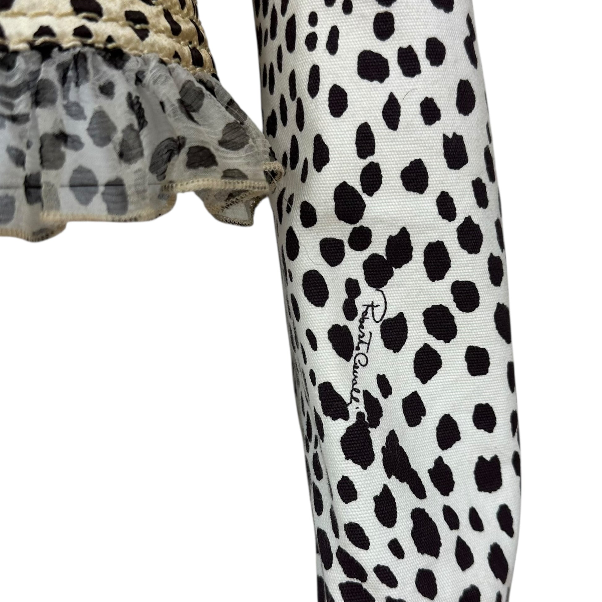 Roberto Cavalli 2005 Leopard Print Silk Ruffle Trim Jacket - Outfit Repeater