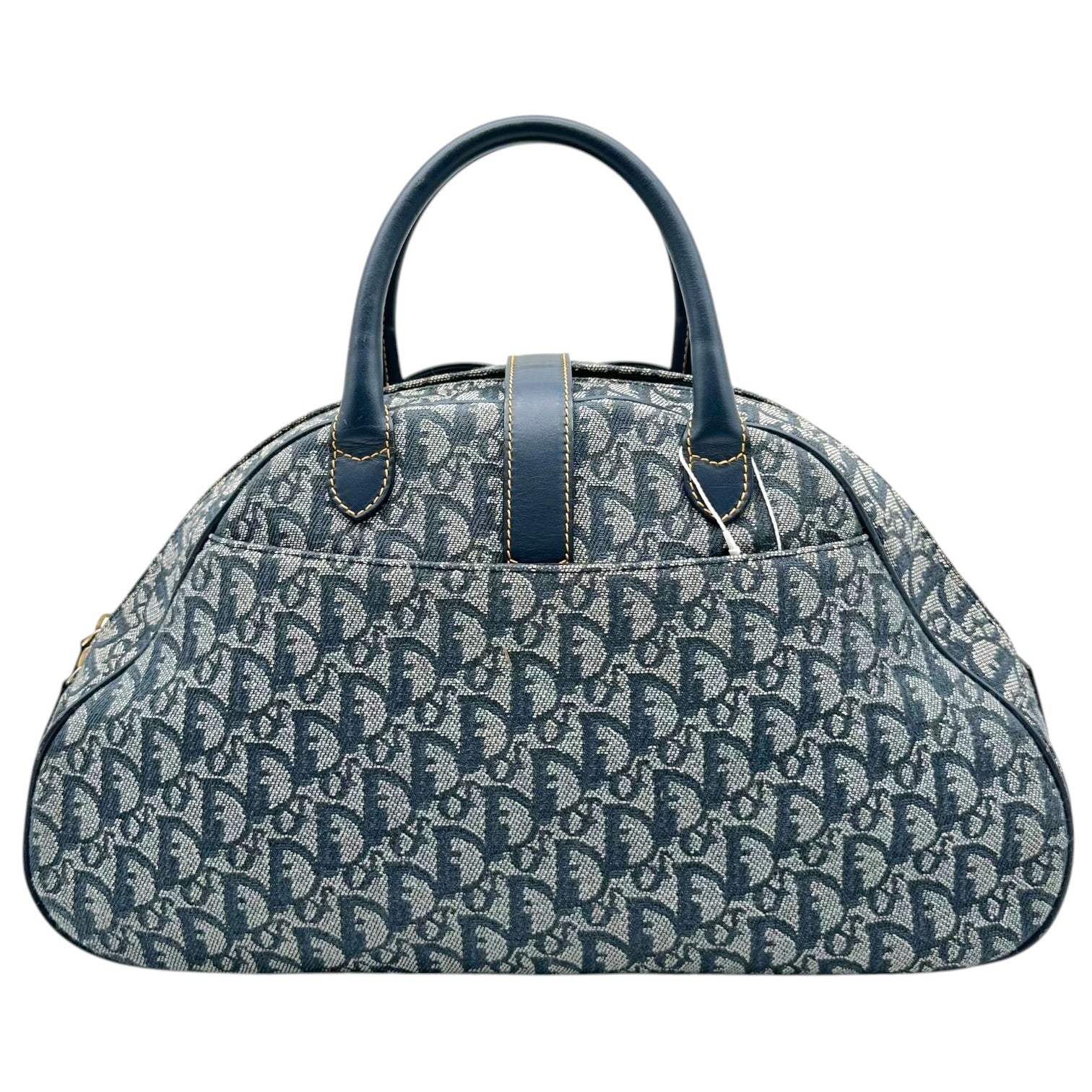 Christian Dior Bowler Bag Navy Blue Trotter Monogram