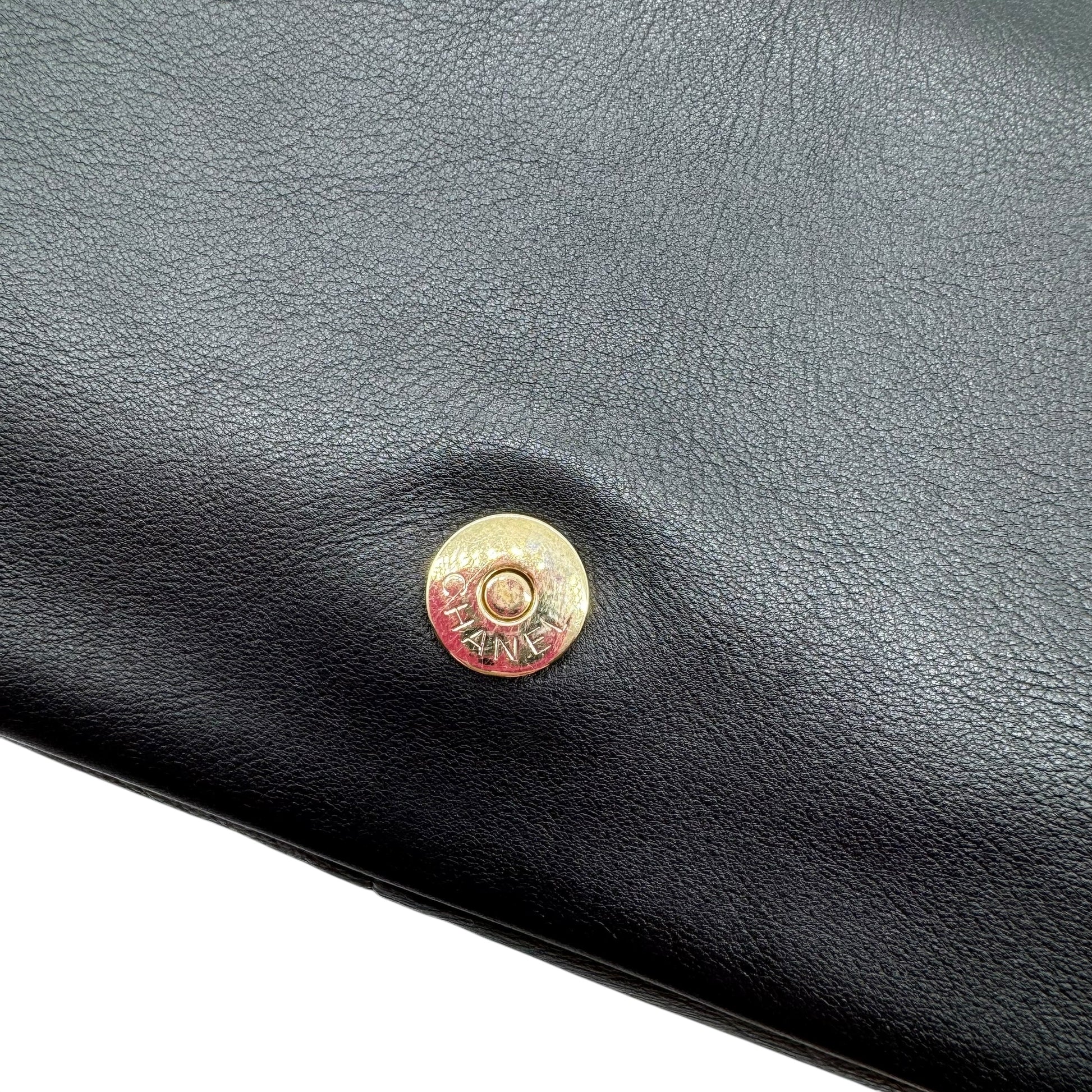 Chanel Black Lambskin CC Studded Logo East West Shoulder Bag 2008-09 - Outfit Repeater