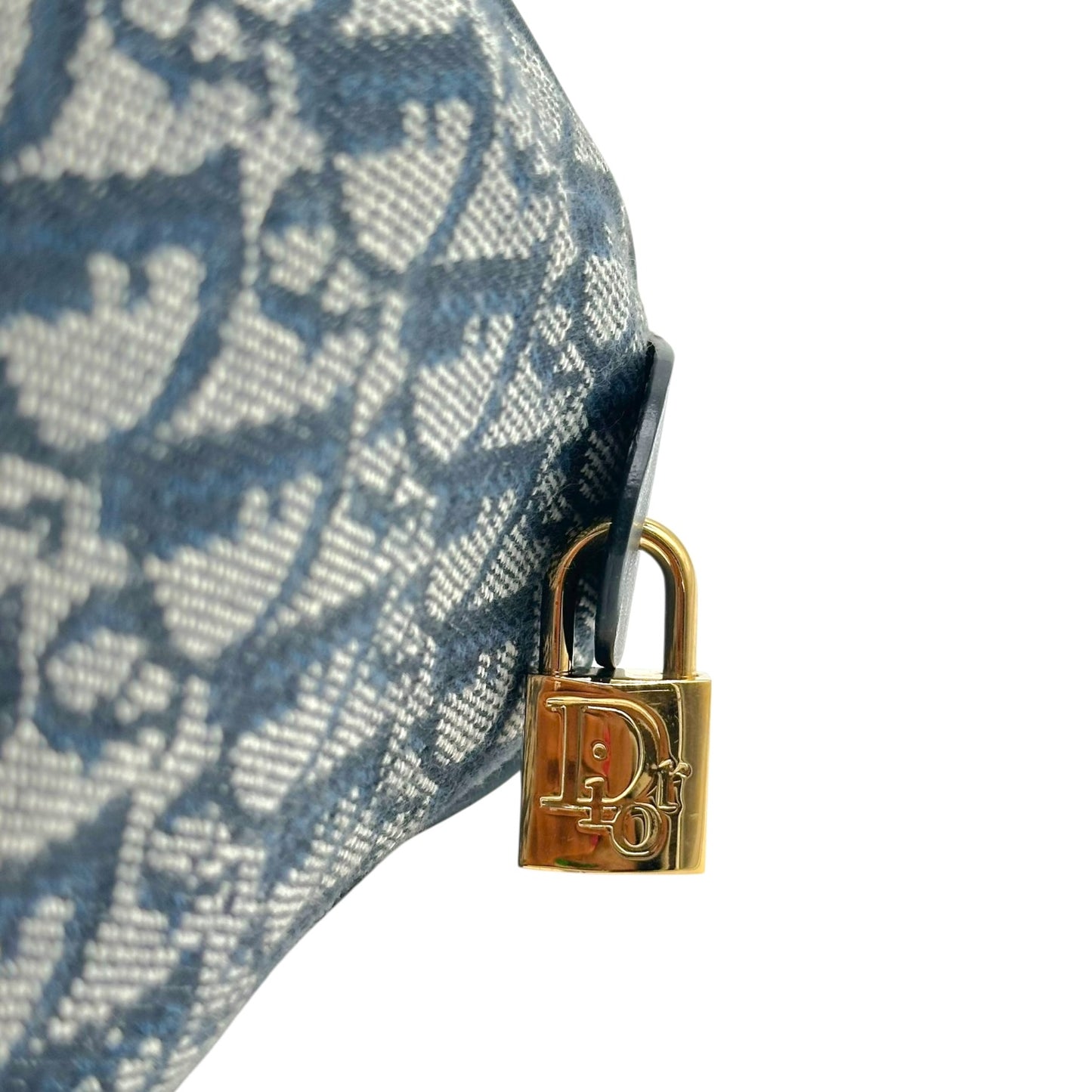 Christian Dior Navy Blue Trotter Monogram Small Boston Bag
