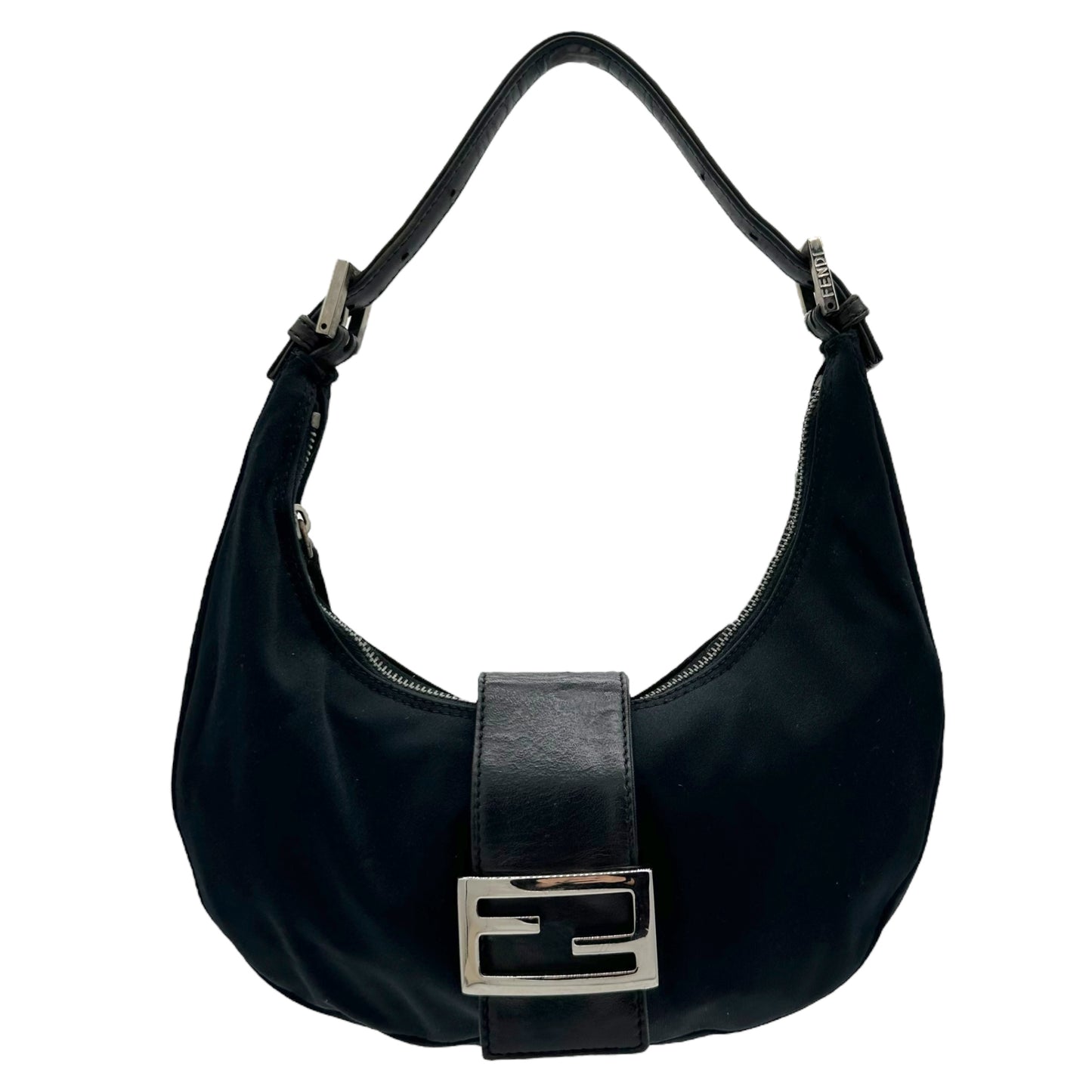 Fendi Black Neoprene Croissant Shoulder Bag - Outfit Repeater