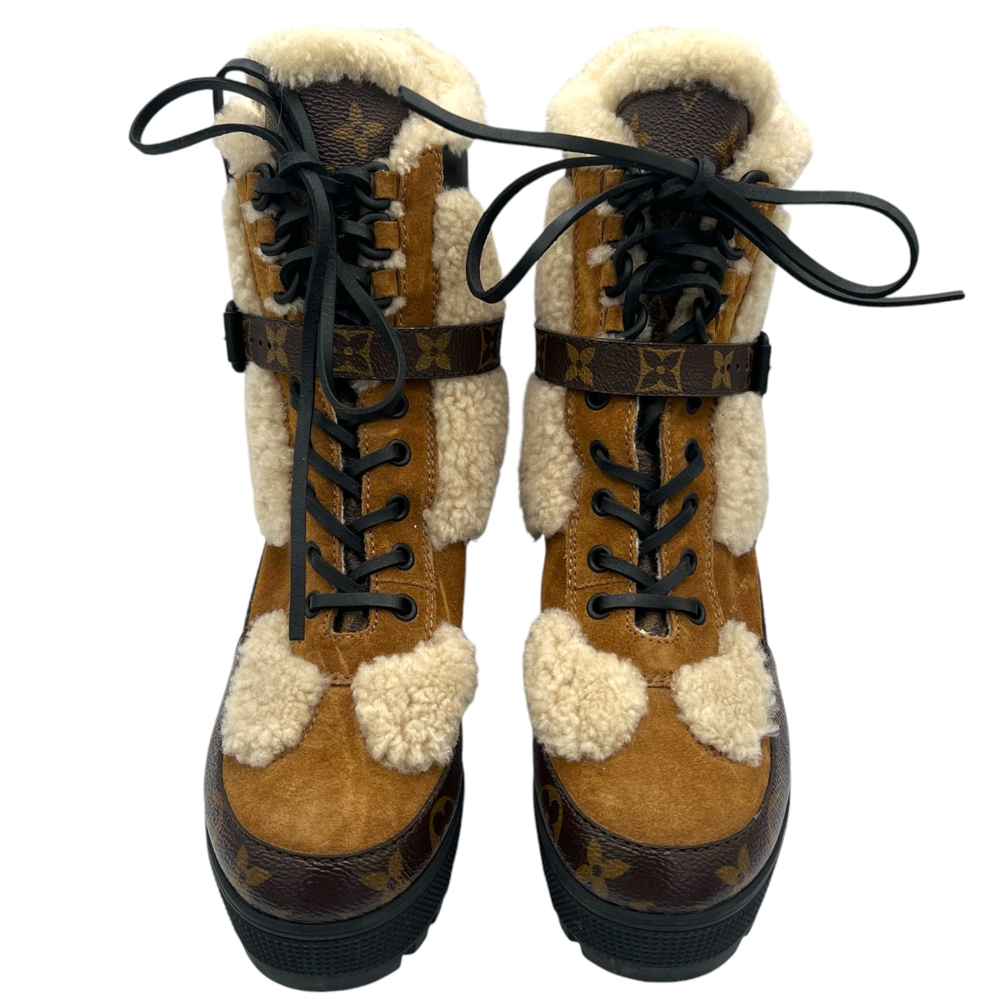 Louis Vuitton 2021 Laureate Platform Shearling Desert Boots