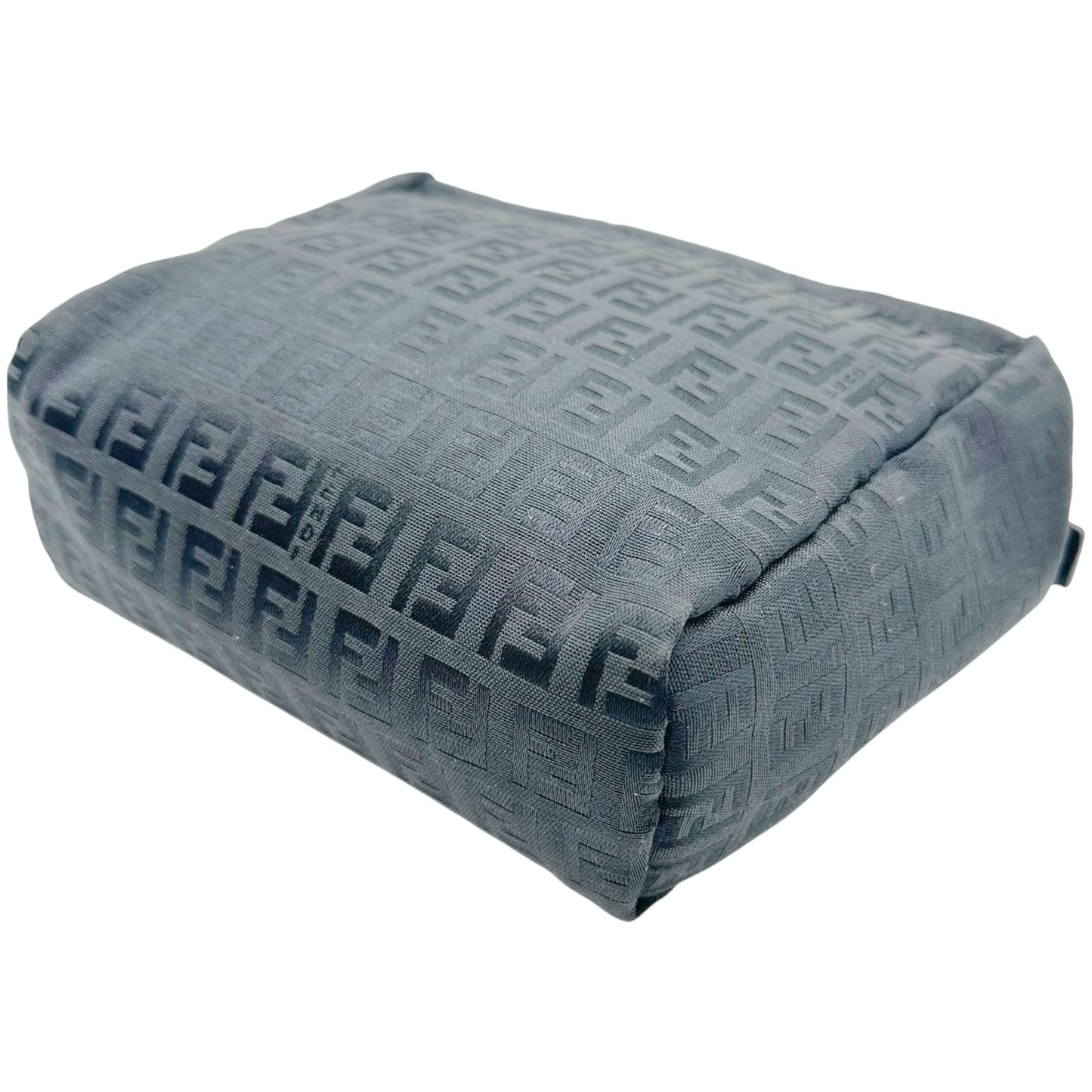 Fendi Black Zucchino Monogram Mini Pochette Bag