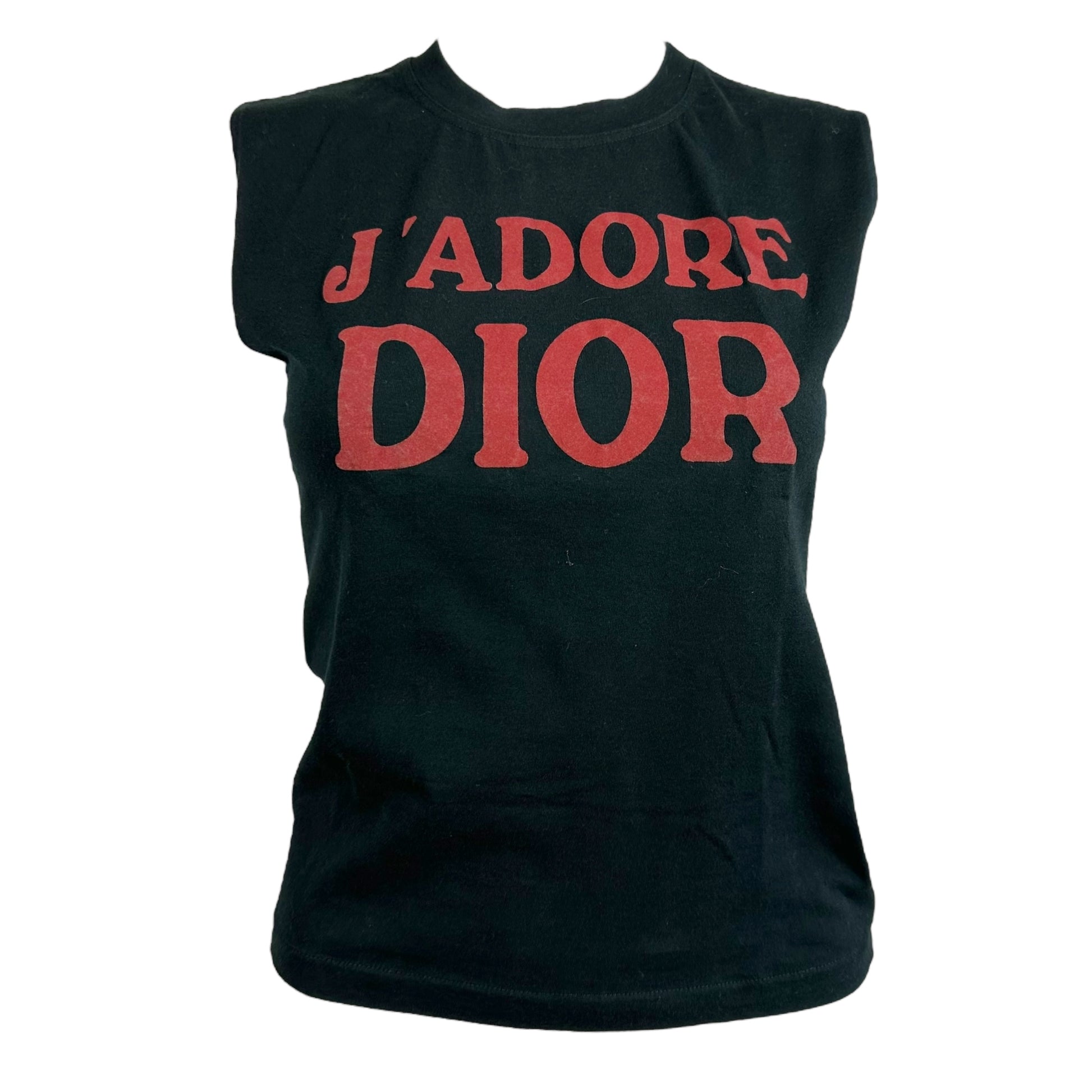 Christain Dior F/W 2002 Black & Red J'Adore Dior Tank Top - Outfit Repeater