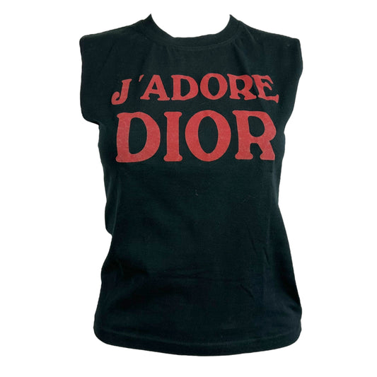 Christain Dior F/W 2002 Black & Red J'Adore Dior Tank Top - Outfit Repeater