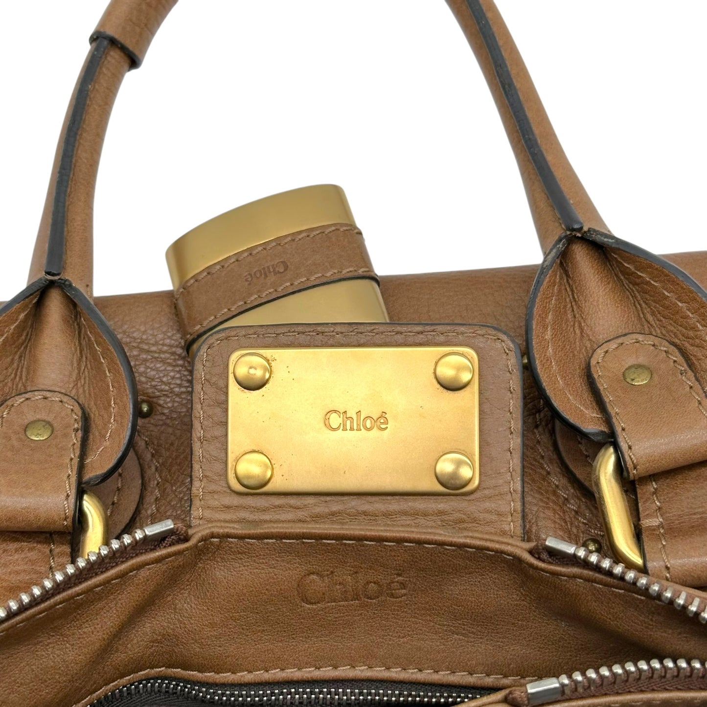 Chloe Brown & Gold Paddington Shoulder Bag