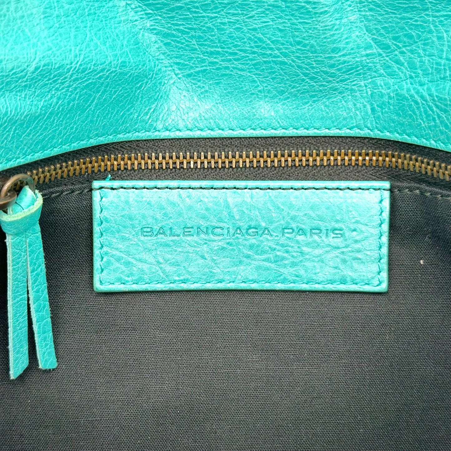 Balenciaga Turquoise Blue City 2-Way Clutch Bag