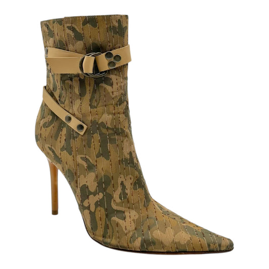 Casadei Camo Print Pointed Toe Heeled Boots